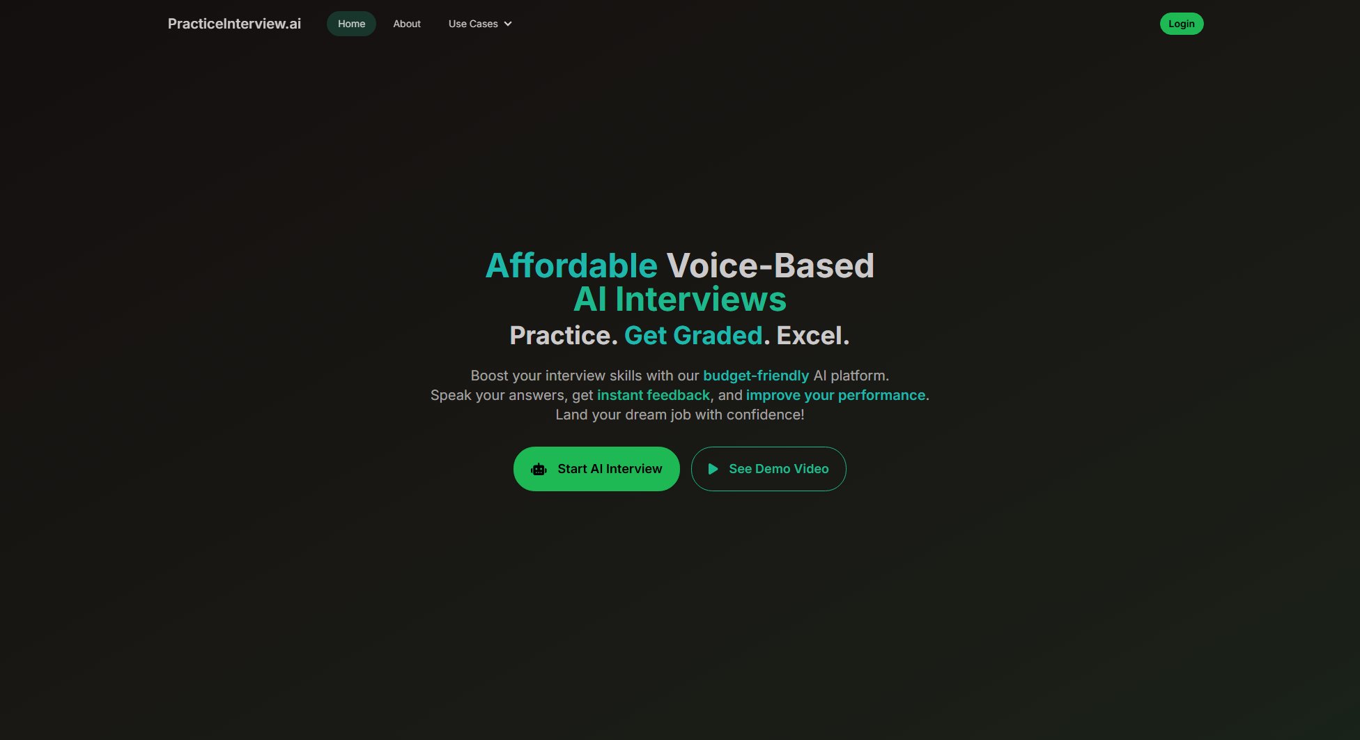 PracticeInterview.ai PracticeInterview.ai Interface & Screenshots PracticeInterview.ai PracticeInterview.ai Interface & Screenshots