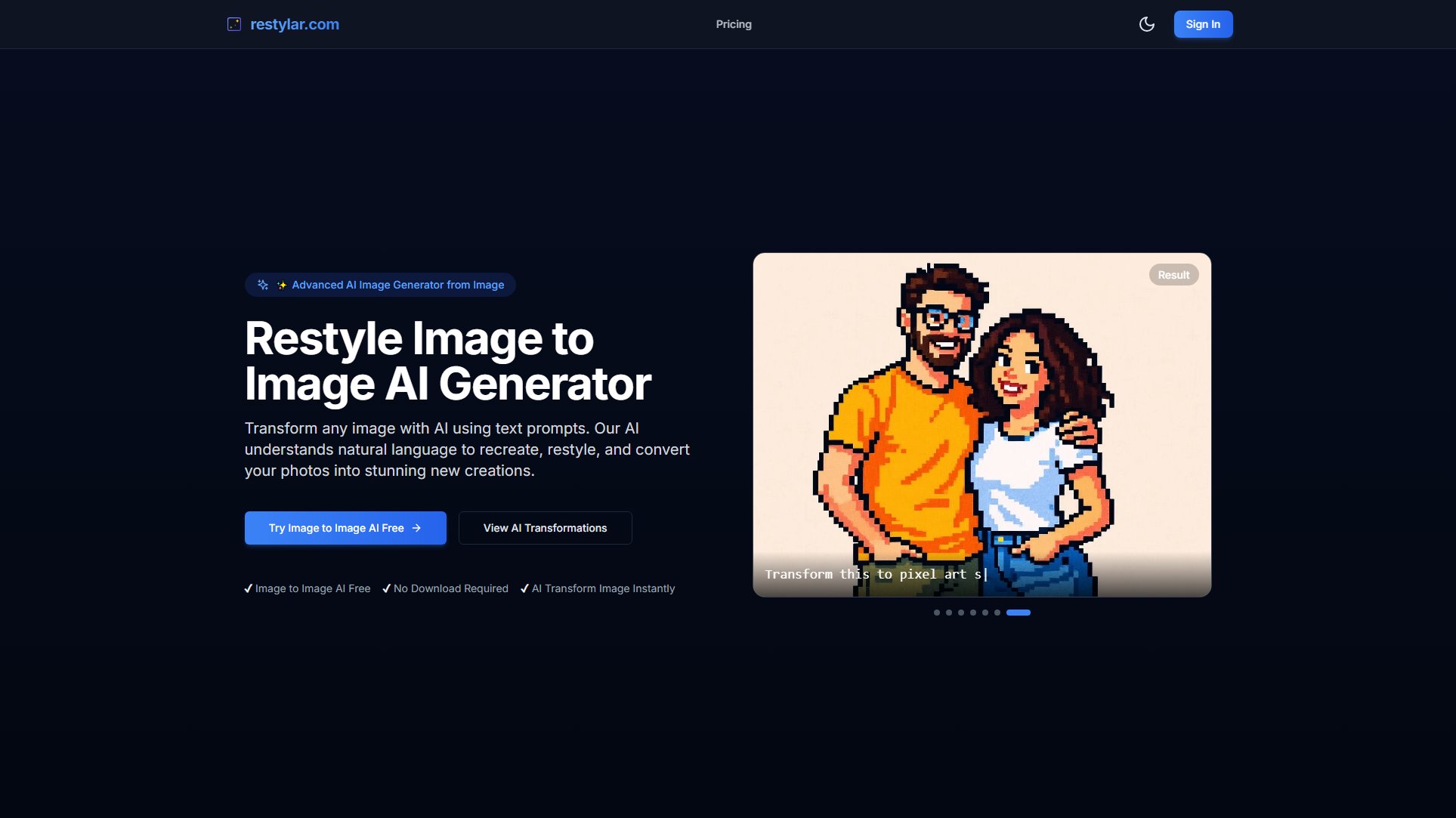 Restyle Image to Image AI Restyle Image to Image AI Interface & Screenshots