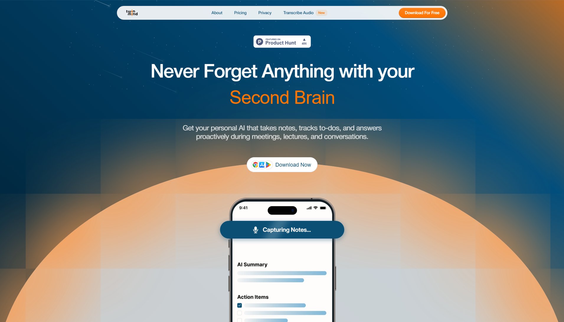 TwinMind TwinMind Interface & Screenshots TwinMind TwinMind Interface & Screenshots