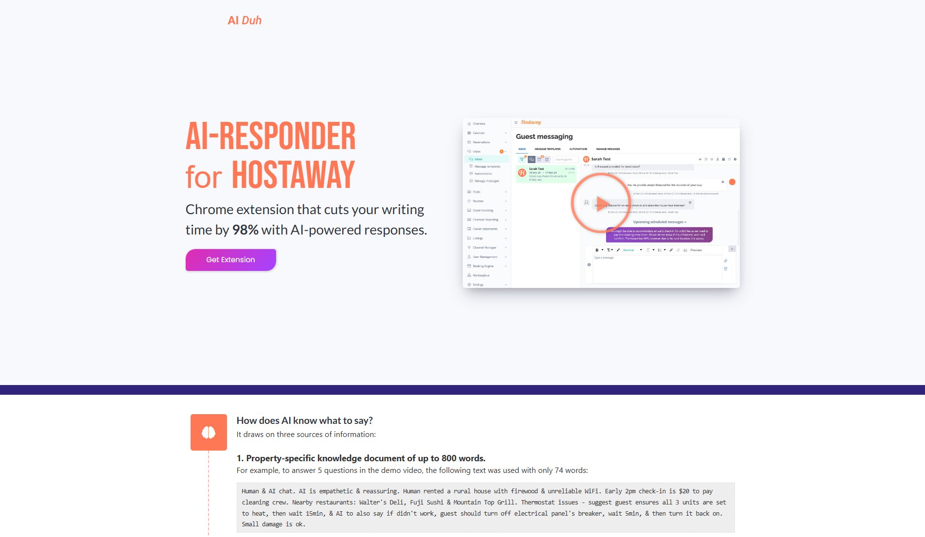 AI-Responder for HostAway AI-Responder for HostAway Interface & Screenshots AI-Responder for HostAway AI-Responder for HostAway Interface & Screenshots