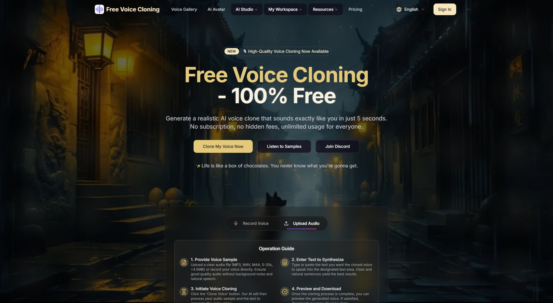 Free Voice Cloning Free Voice Cloning Interface & Screenshots