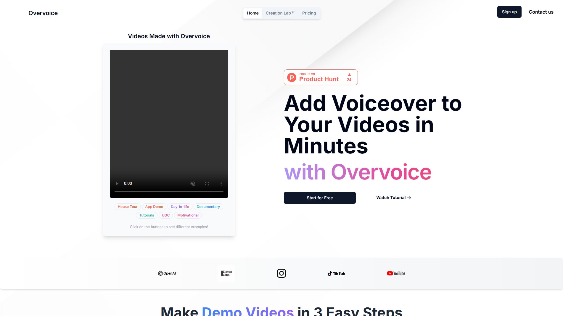 Overvoice Overvoice Interface & Screenshots