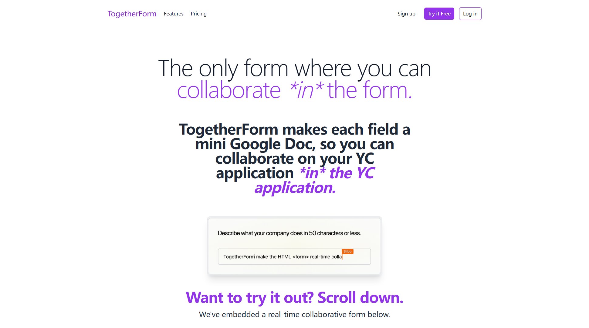 TogetherForm TogetherForm Interface & Screenshots TogetherForm TogetherForm Interface & Screenshots