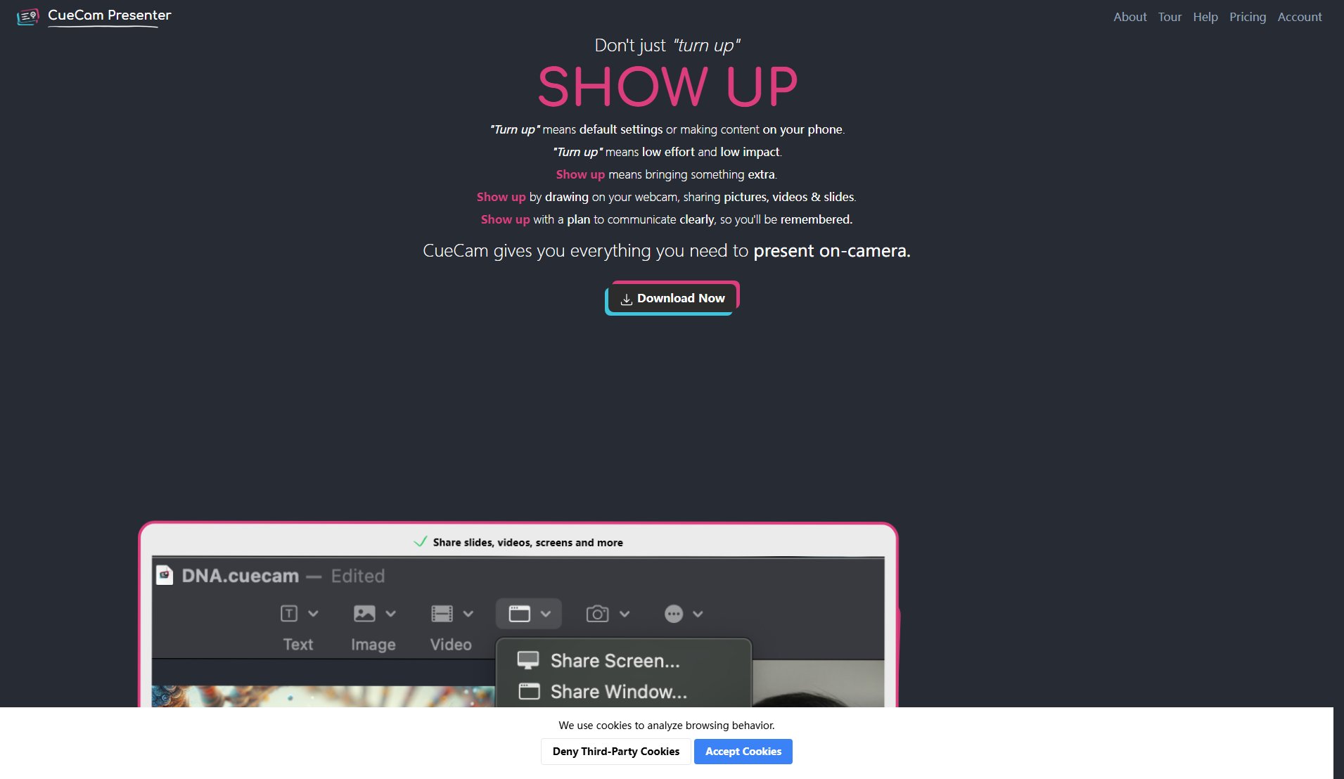 CueCam Presenter CueCam Presenter Interface & Screenshots CueCam Presenter CueCam Presenter Interface & Screenshots