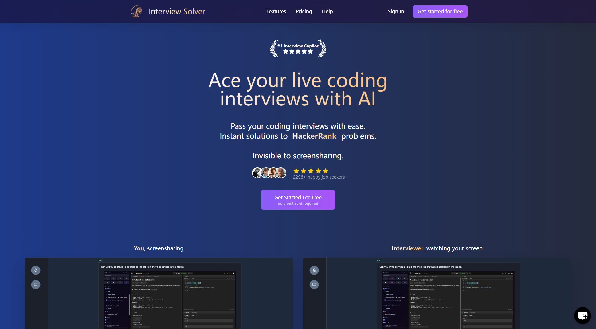 Interview Solver Interview Solver Interface & Screenshots Interview Solver Interview Solver Interface & Screenshots