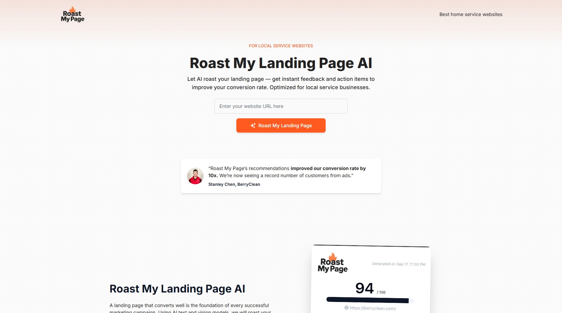 Roast My Landing Page AI Roast My Landing Page AI Interface & Screenshots Roast My Landing Page AI Roast My Landing Page AI Interface & Screenshots