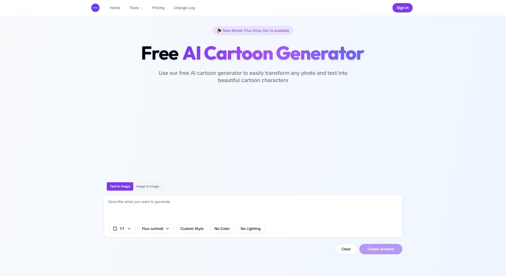 AI Cartoon Generator Screenshot AI Cartoon Generator Screenshot