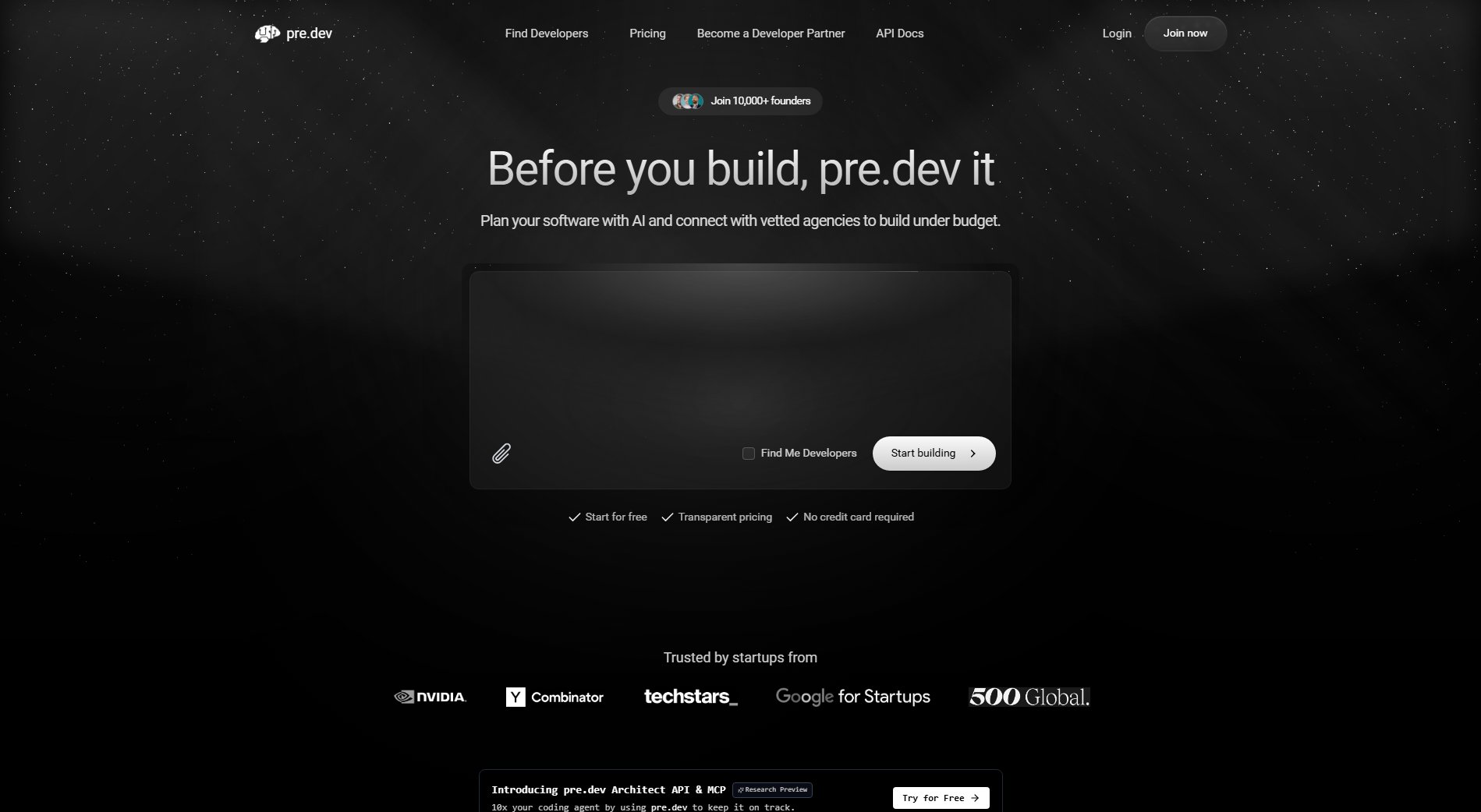 pre.dev | AI Software Architect pre.dev | AI Software Architect Interface & Screenshots