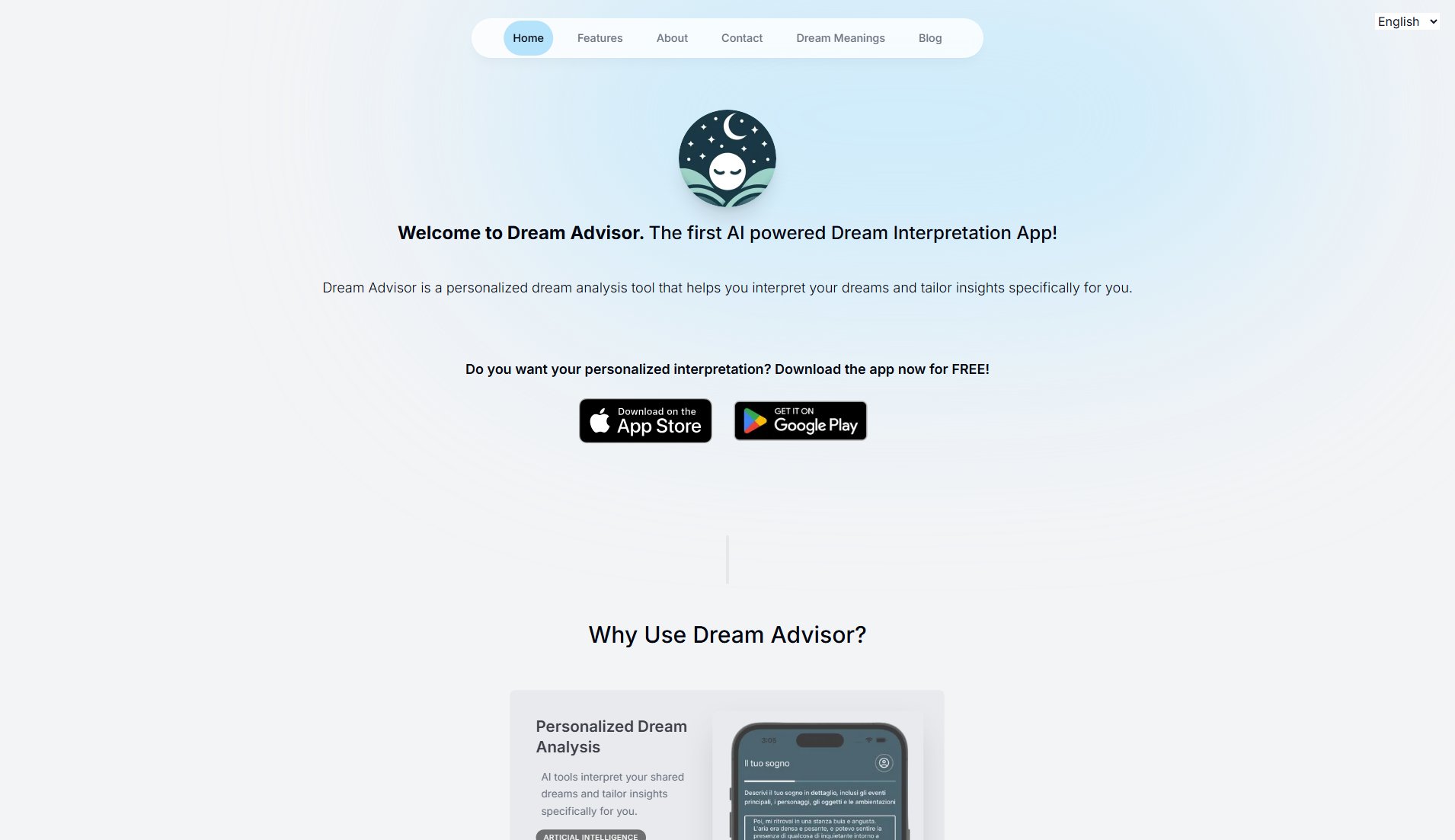 Dream Advisor Dream Advisor Interface & Screenshots Dream Advisor Dream Advisor Interface & Screenshots