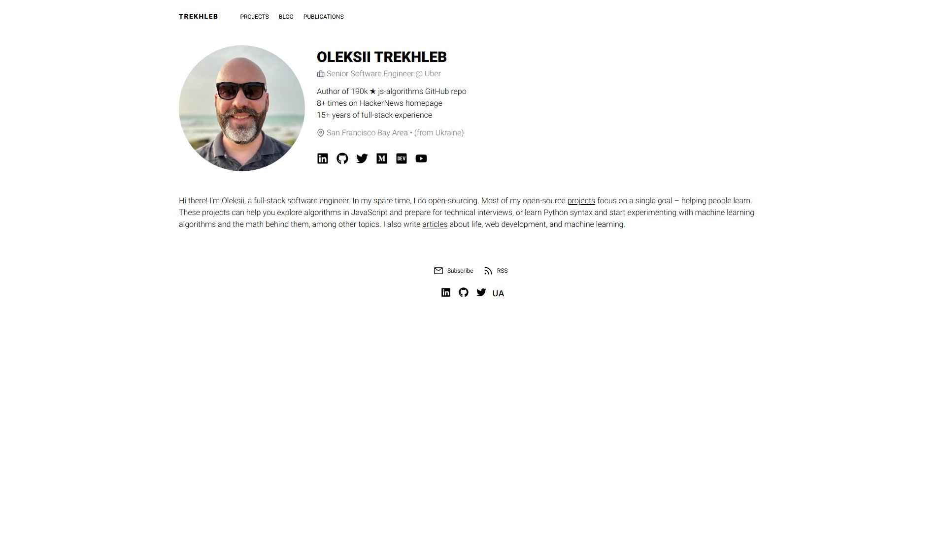 Oleksii Trekhleb - Developer Resources Oleksii Trekhleb - Developer Resources Interface & Screenshots