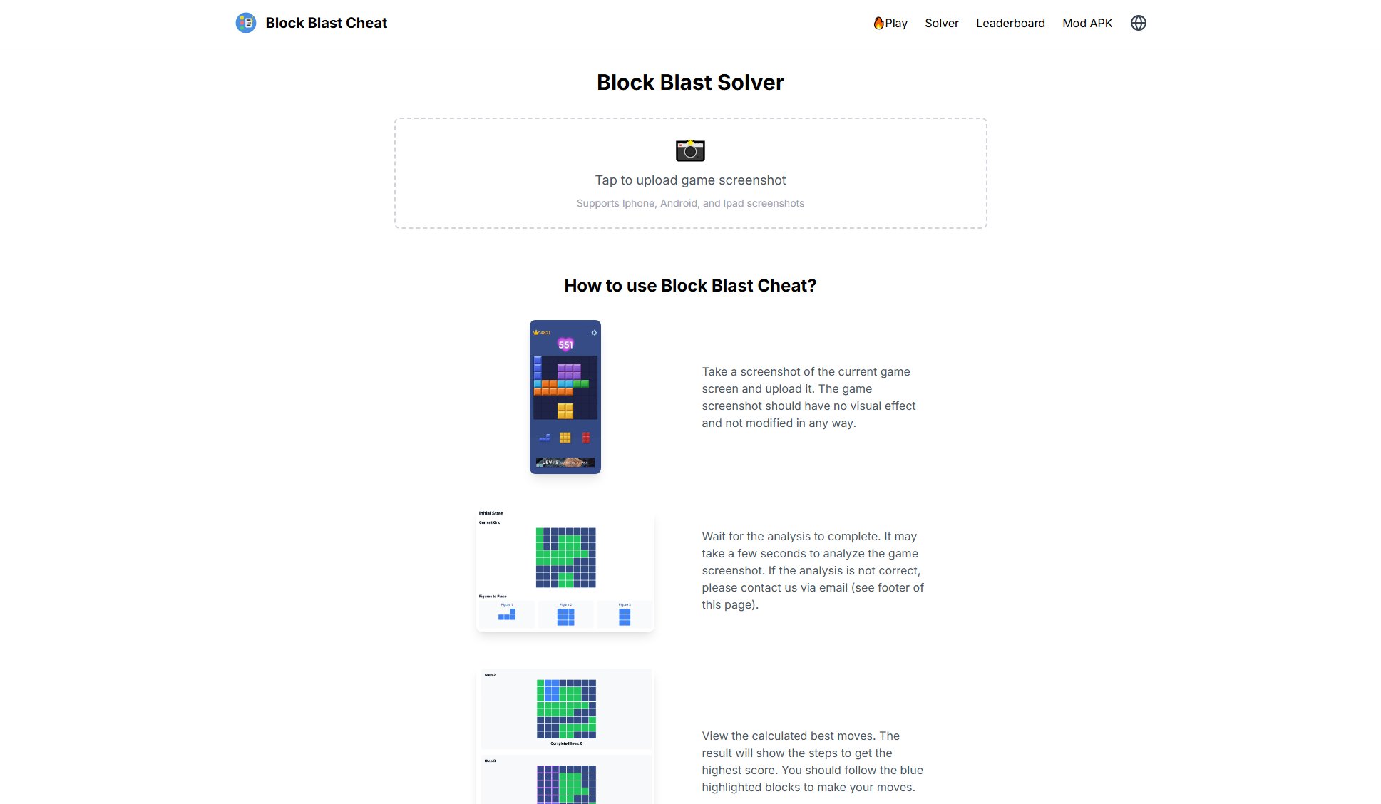 Block Blast Solver Block Blast Solver Interface & Screenshots