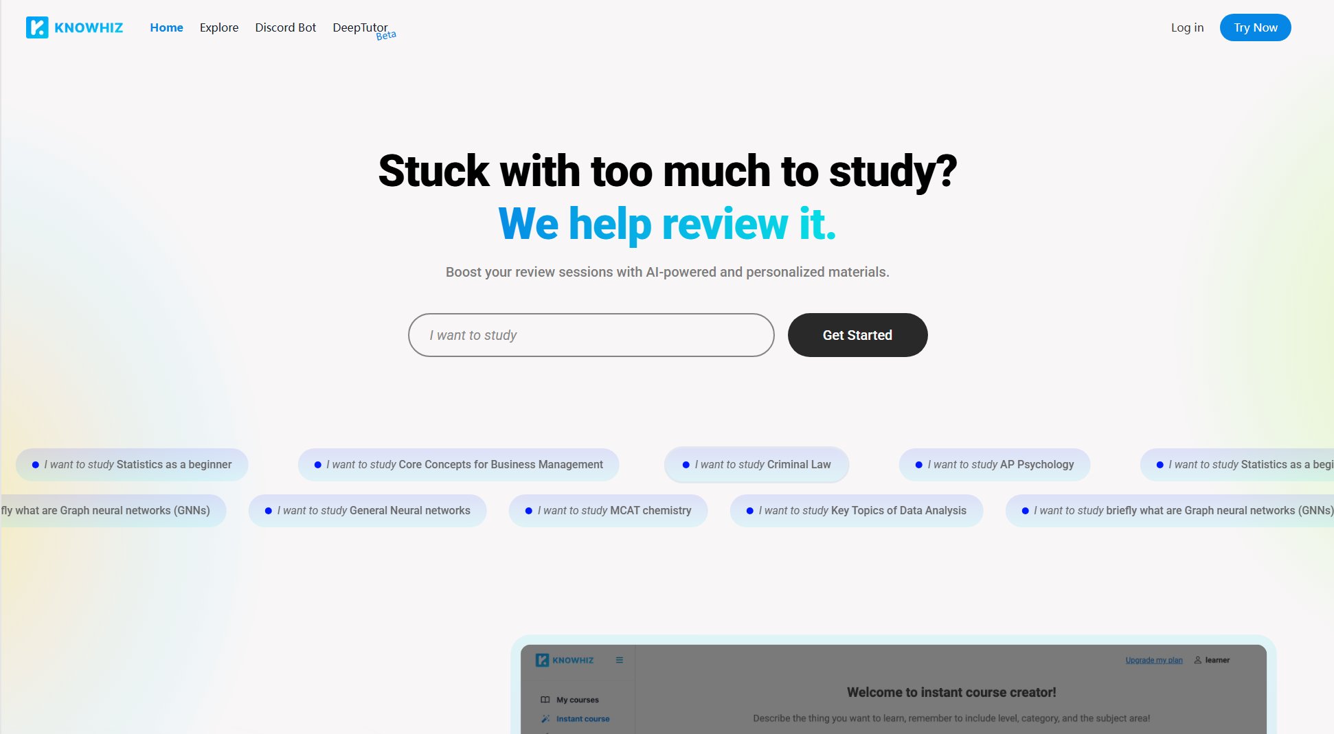 KnoWhiz KnoWhiz Interface & Screenshots