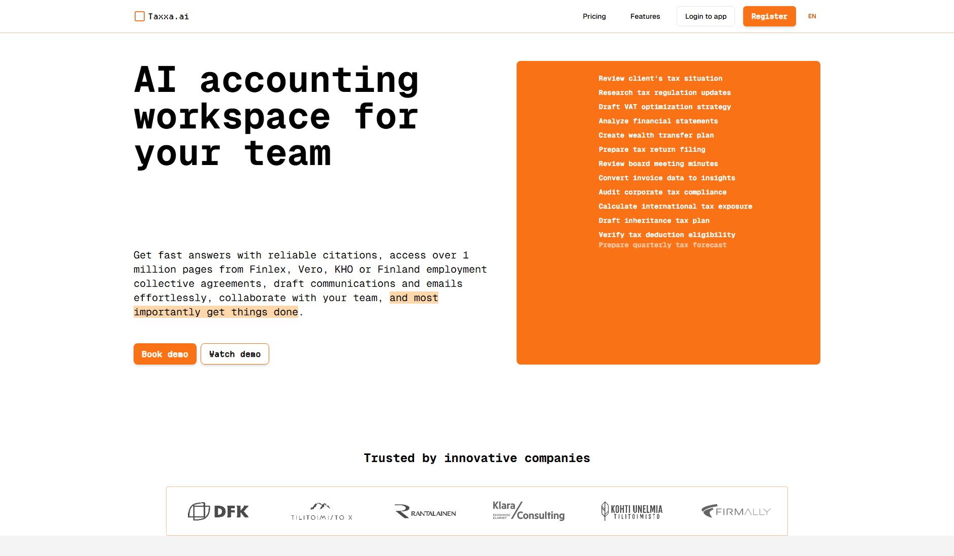 Taxxa.ai Taxxa.ai Interface & Screenshots