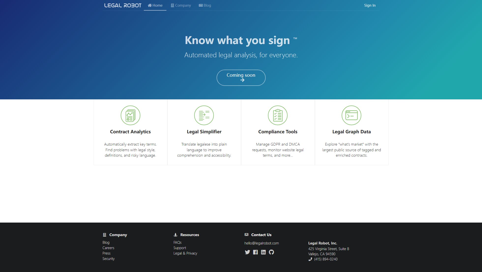 Legal Robot Legal Robot Interface & Screenshots Legal Robot Legal Robot Interface & Screenshots