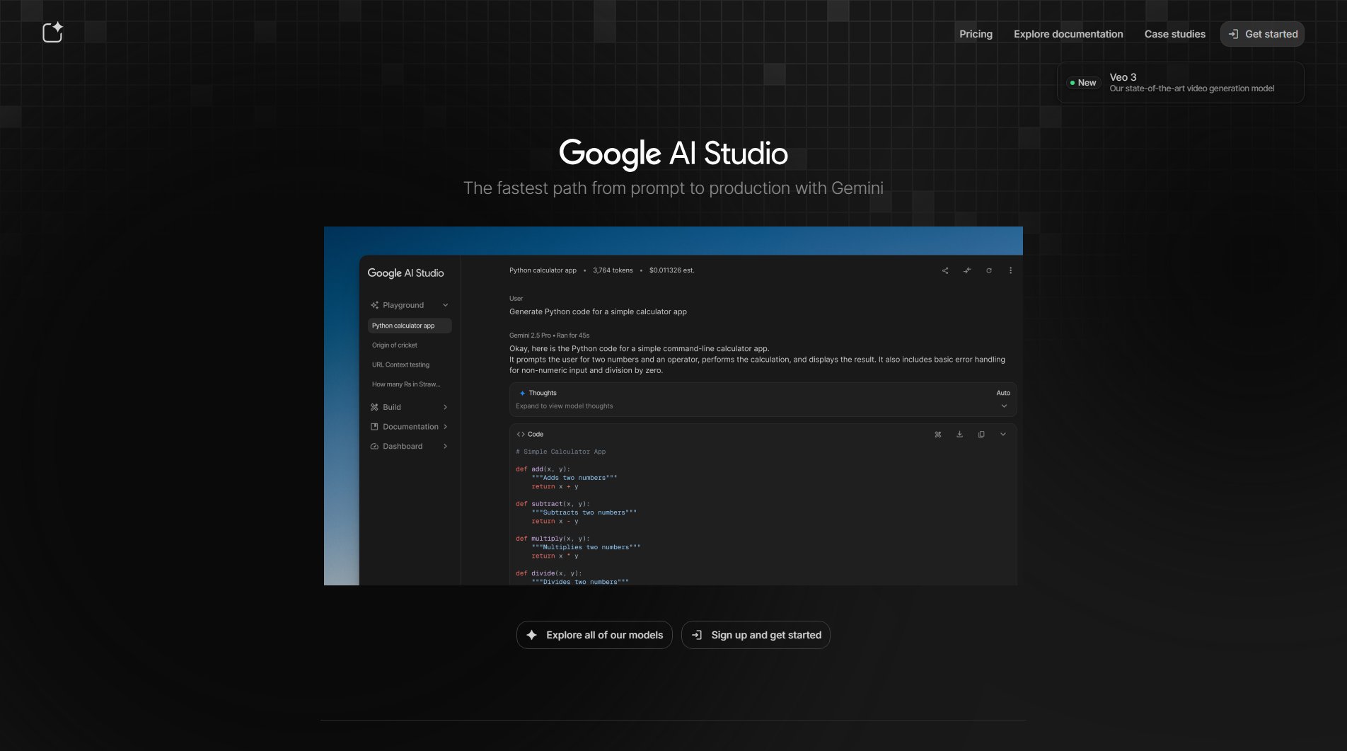 Google AI Studio Google AI Studio Interface & Screenshots Google AI Studio Google AI Studio Interface & Screenshots