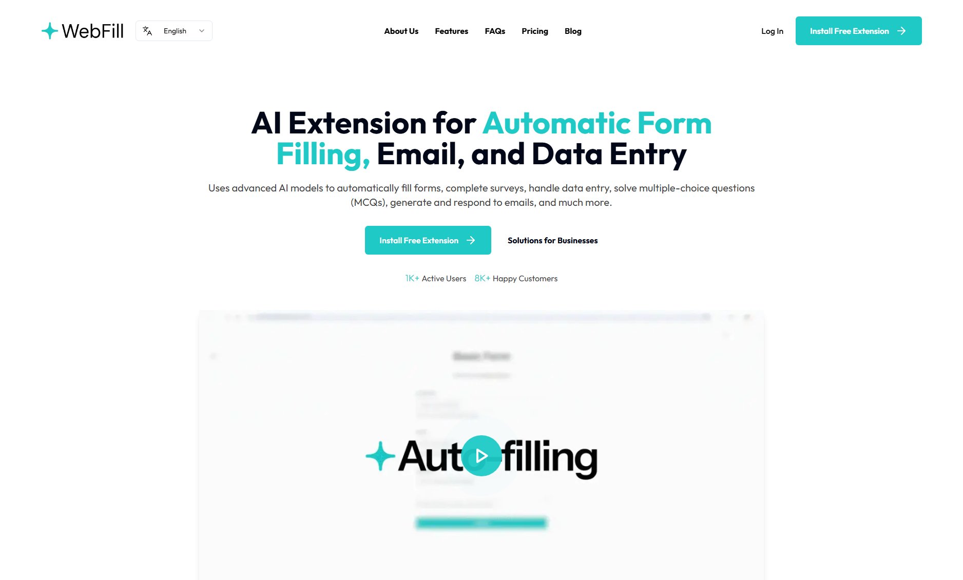WebFill WebFill Interface & Screenshots WebFill WebFill Interface & Screenshots