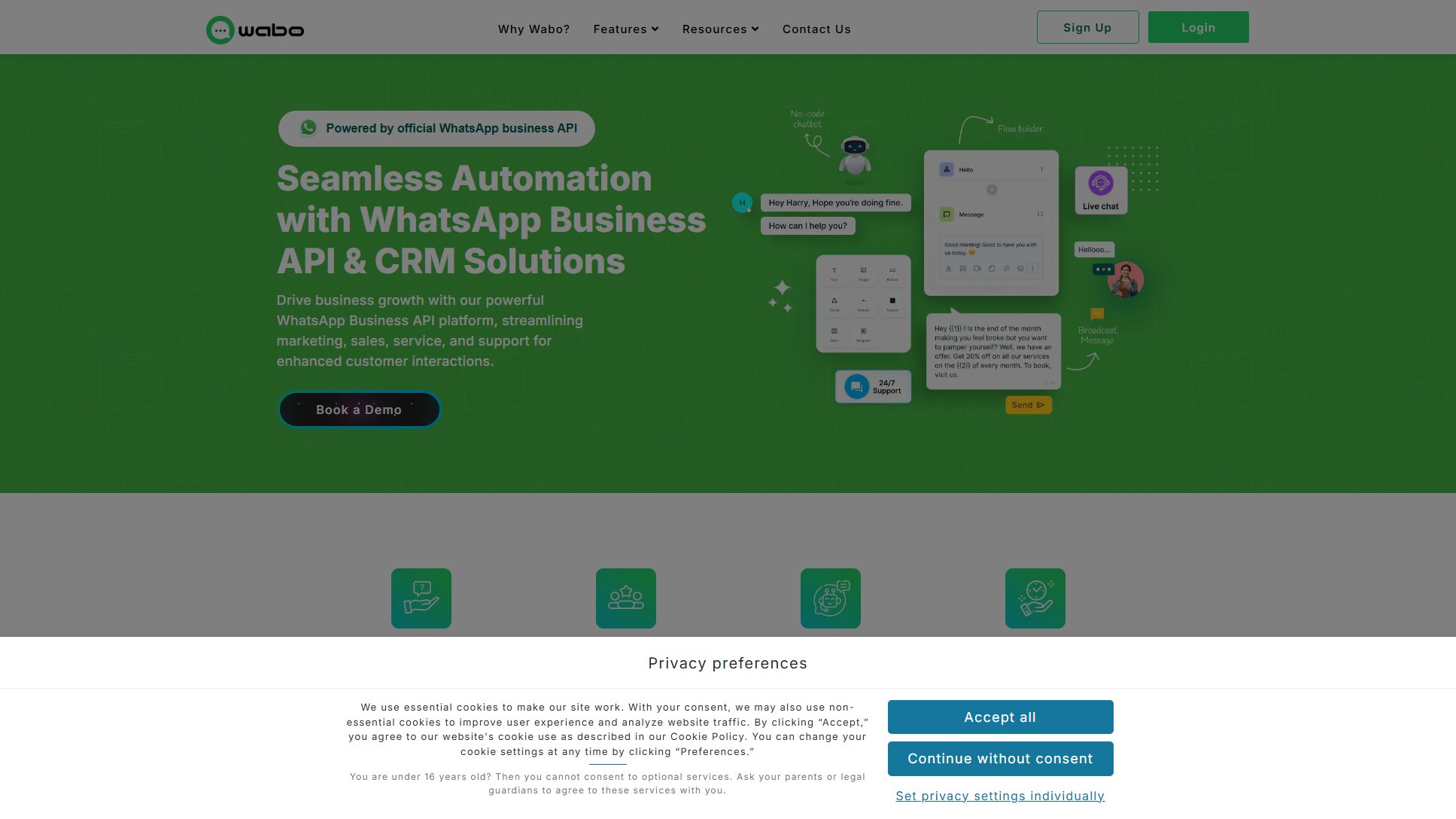 Wabo WhatsApp Business API Wabo WhatsApp Business API Interface & Screenshots