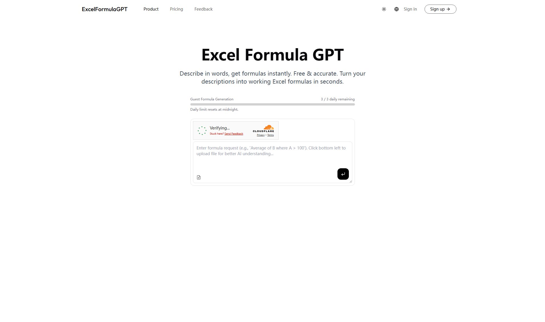 AI Excel Formula Generator Screenshot AI Excel Formula Generator Screenshot