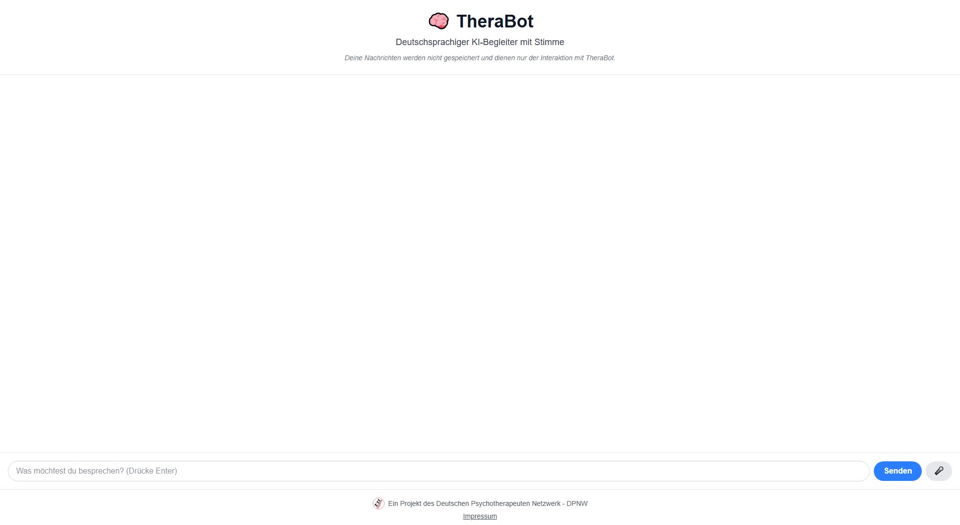 TheraBot TheraBot Interface & Screenshots