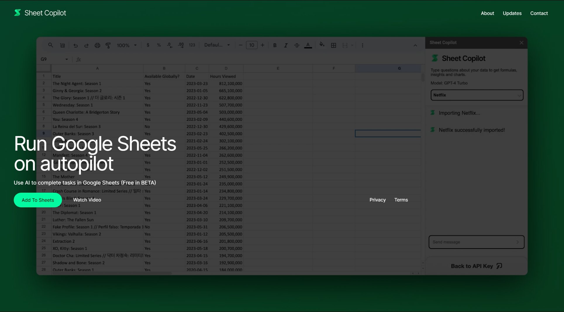 Sheet Copilot Sheet Copilot Interface & Screenshots