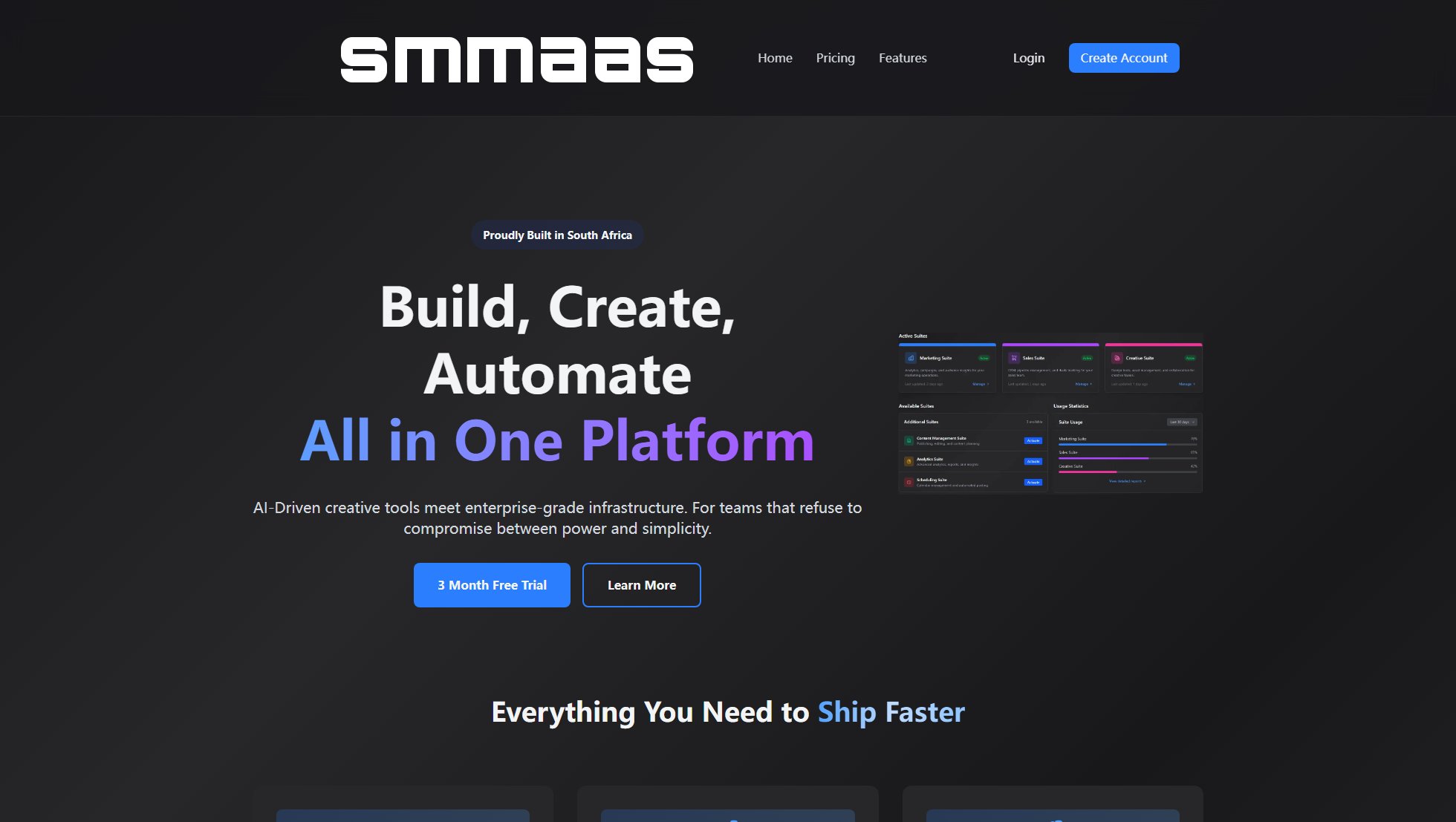 SMMAAS Platform SMMAAS Platform Interface & Screenshots