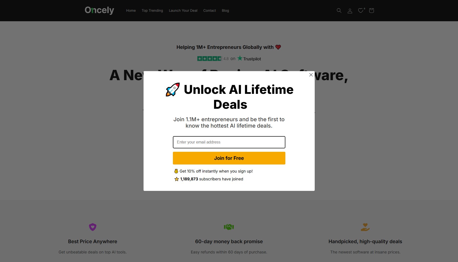 Oncely Oncely Interface & Screenshots
