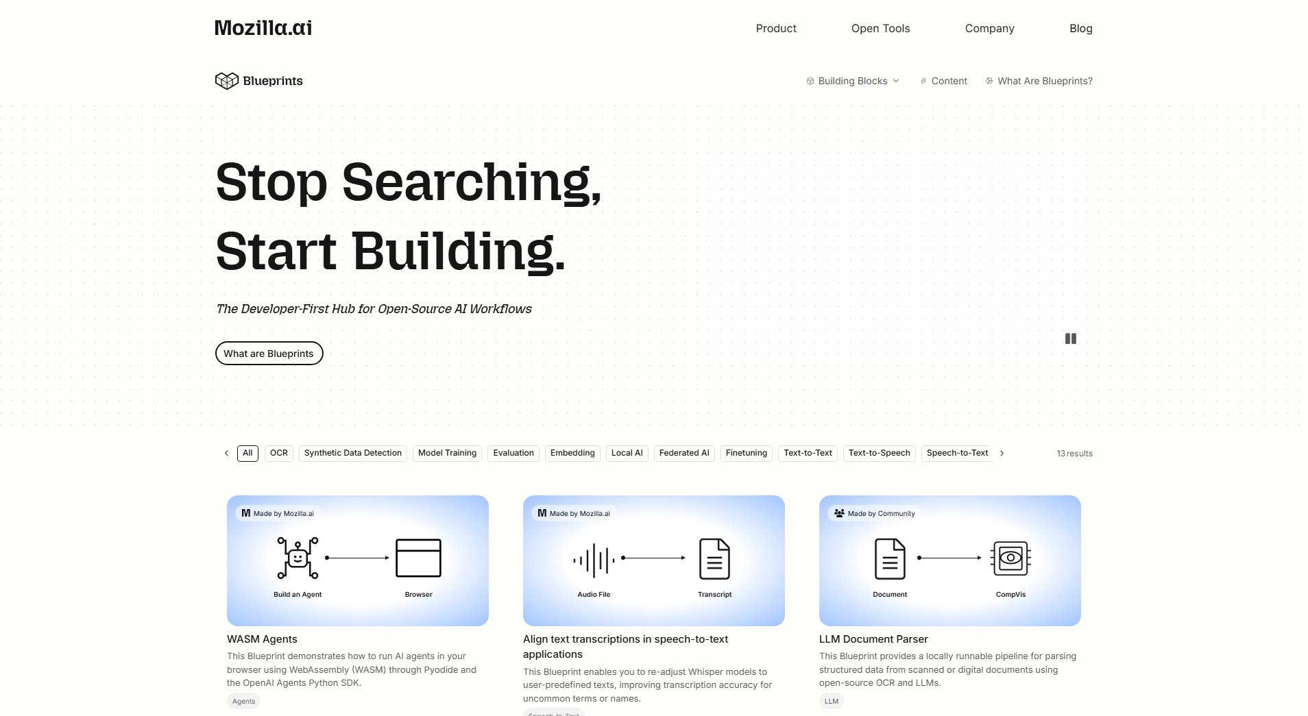 Blueprints | Mozilla.ai Blueprints | Mozilla.ai Interface & Screenshots Blueprints | Mozilla.ai Blueprints | Mozilla.ai Interface & Screenshots