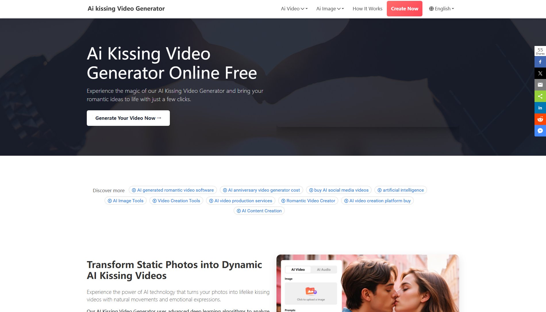 AI Kissing Video Generator AI Kissing Video Generator Interface & Screenshots