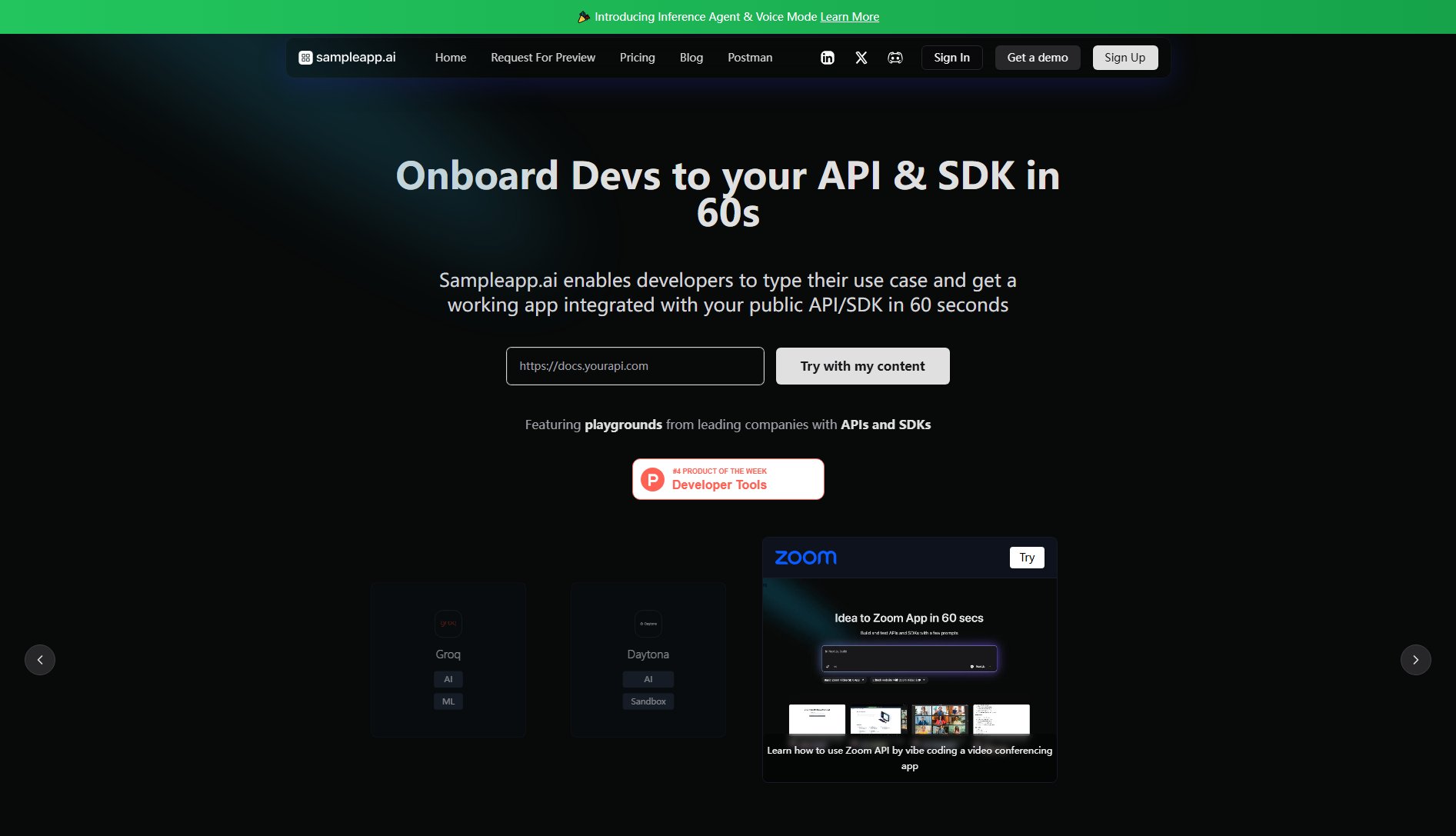 SampleApp.ai Screenshot