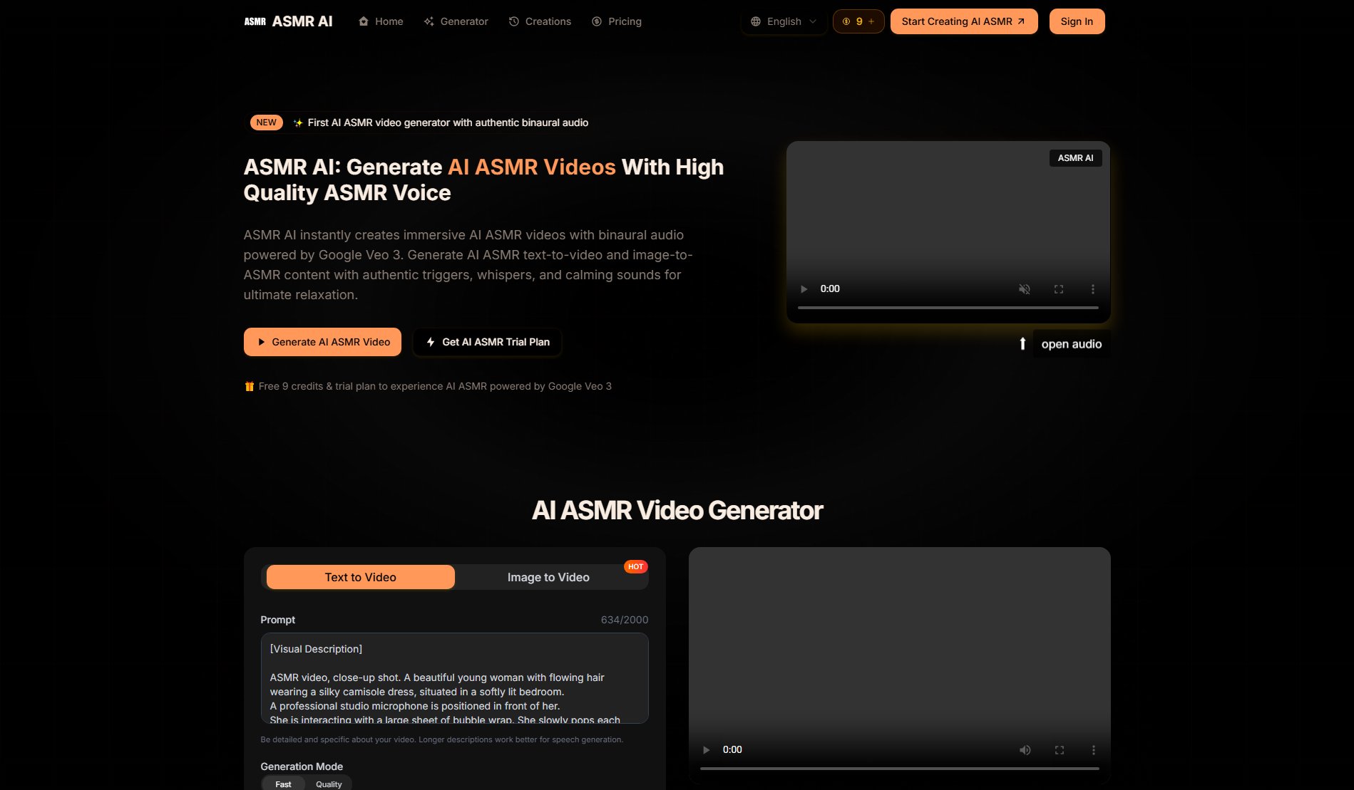 ASMR AI ASMR AI Interface & Screenshots