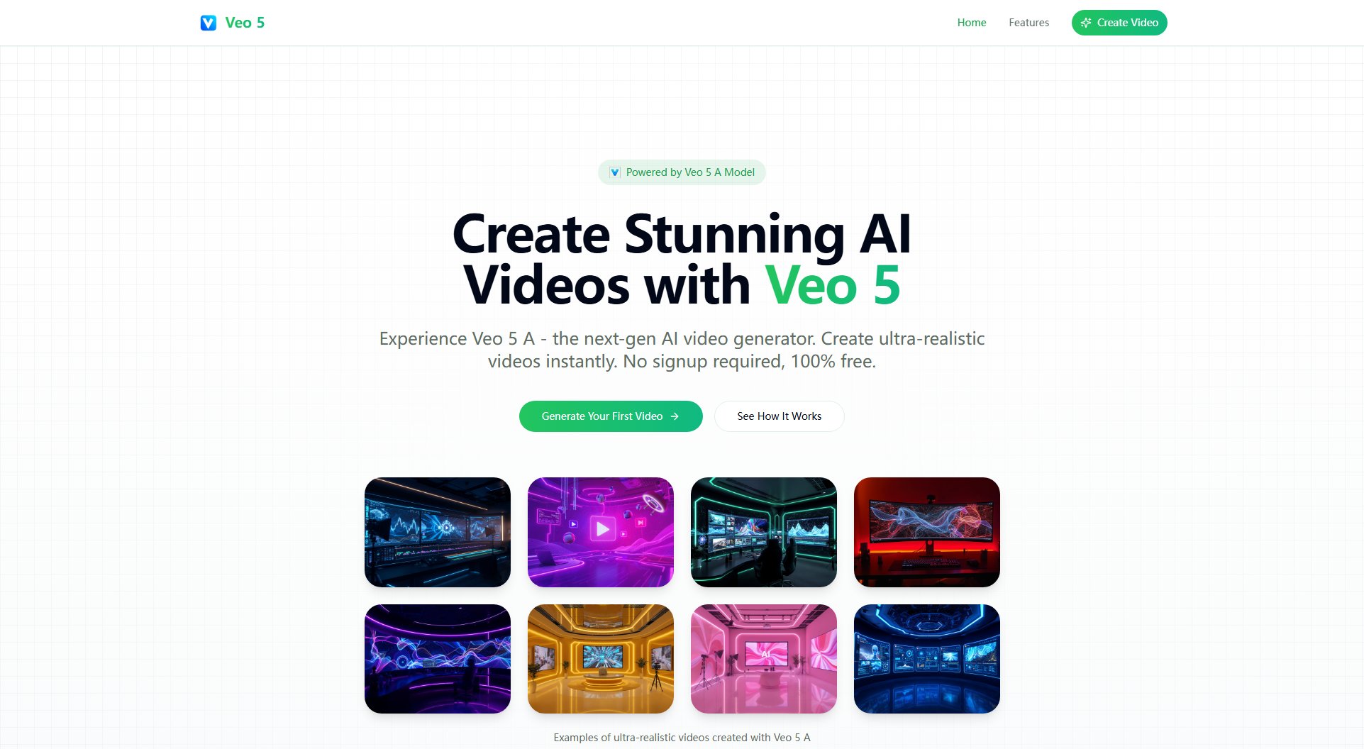 Veo 5 AI Video Generator Screenshot