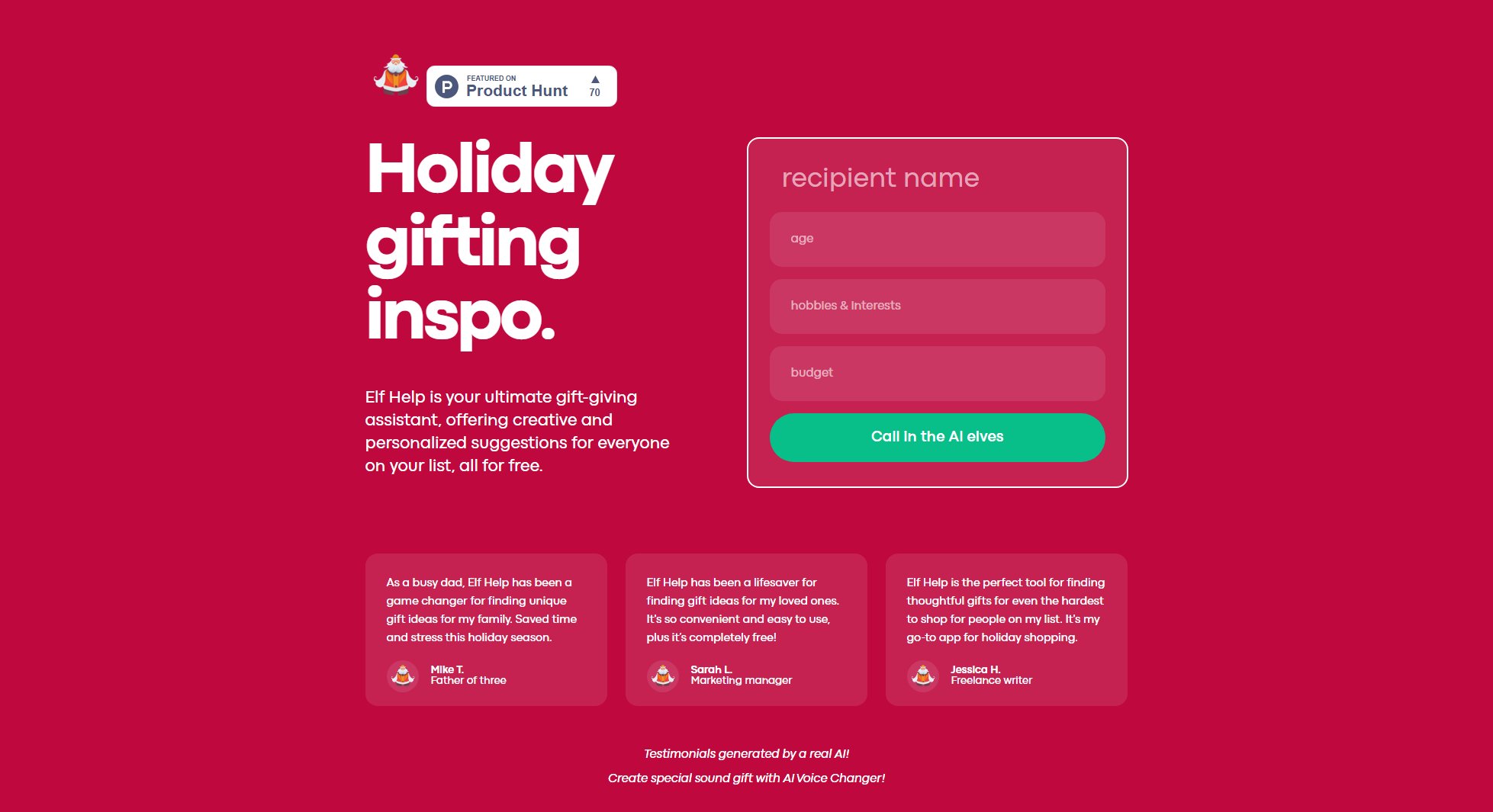 Elf Help AI Elf Help AI Interface & Screenshots Elf Help AI Elf Help AI Interface & Screenshots