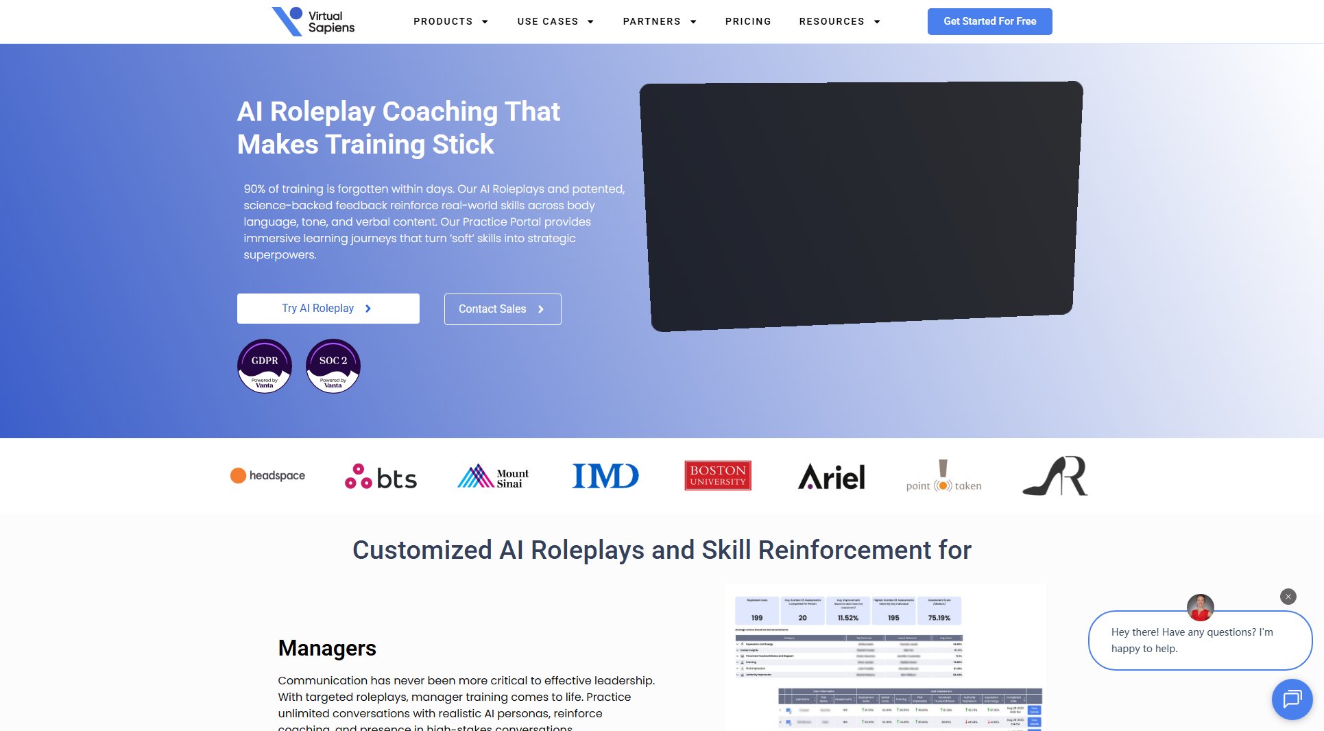 Virtual Sapiens Virtual Sapiens Interface & Screenshots