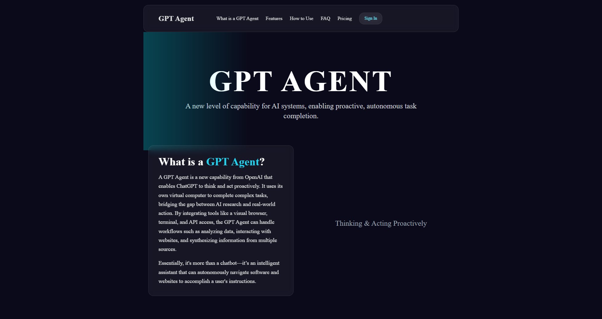 GPT Agent GPT Agent Interface & Screenshots GPT Agent GPT Agent Interface & Screenshots