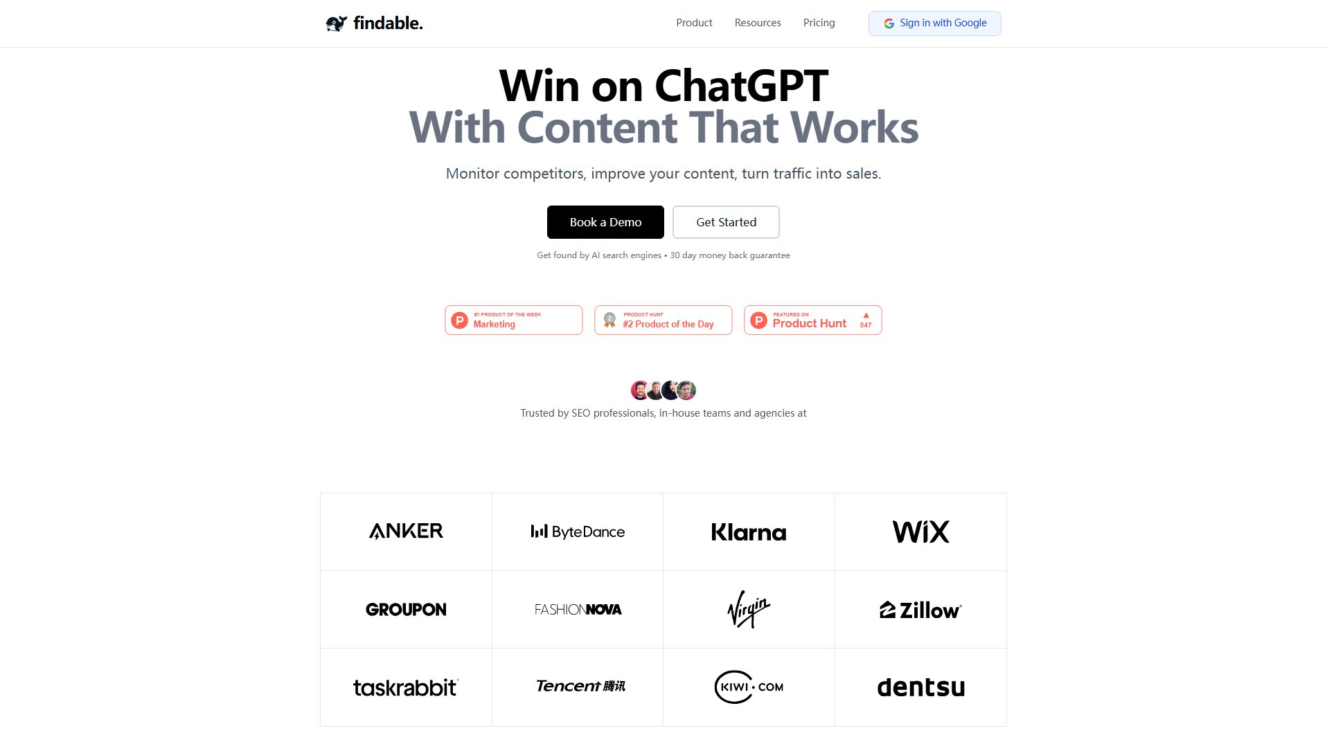 Findable Findable Interface & Screenshots
