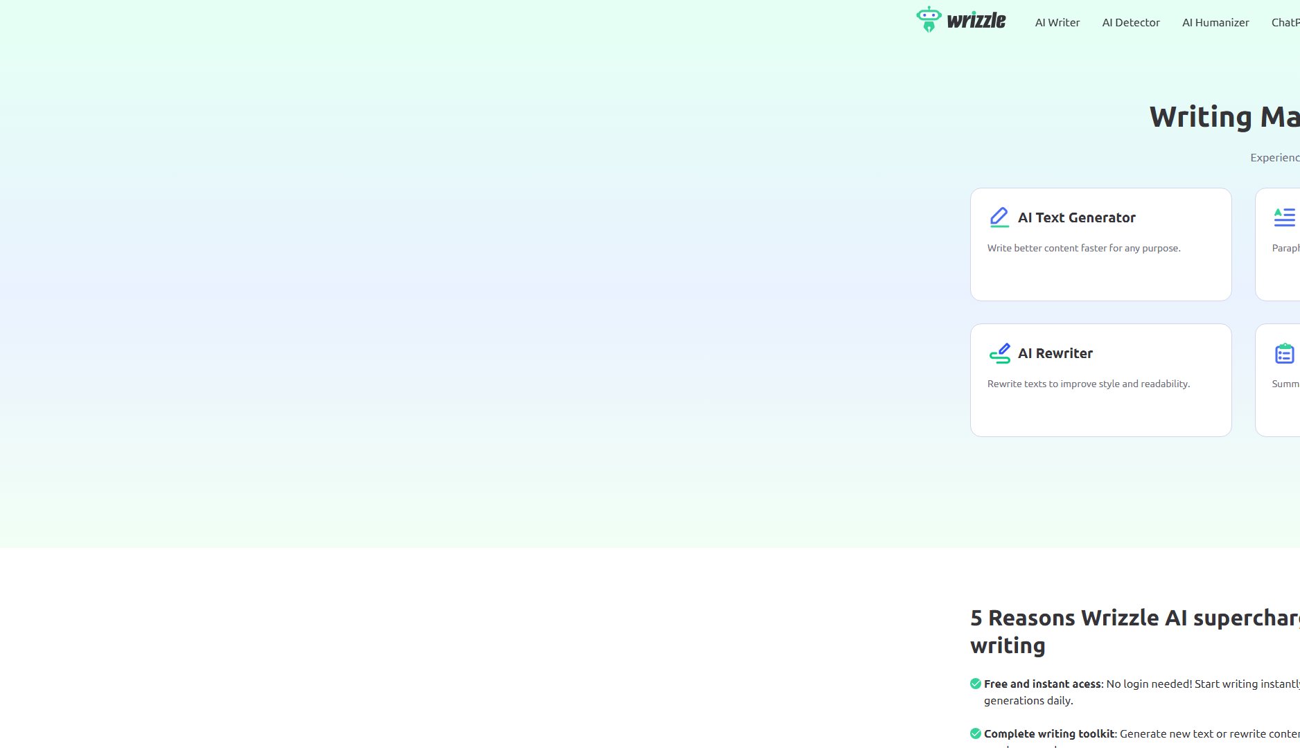 Wrizzle AI Screenshot Wrizzle AI Screenshot