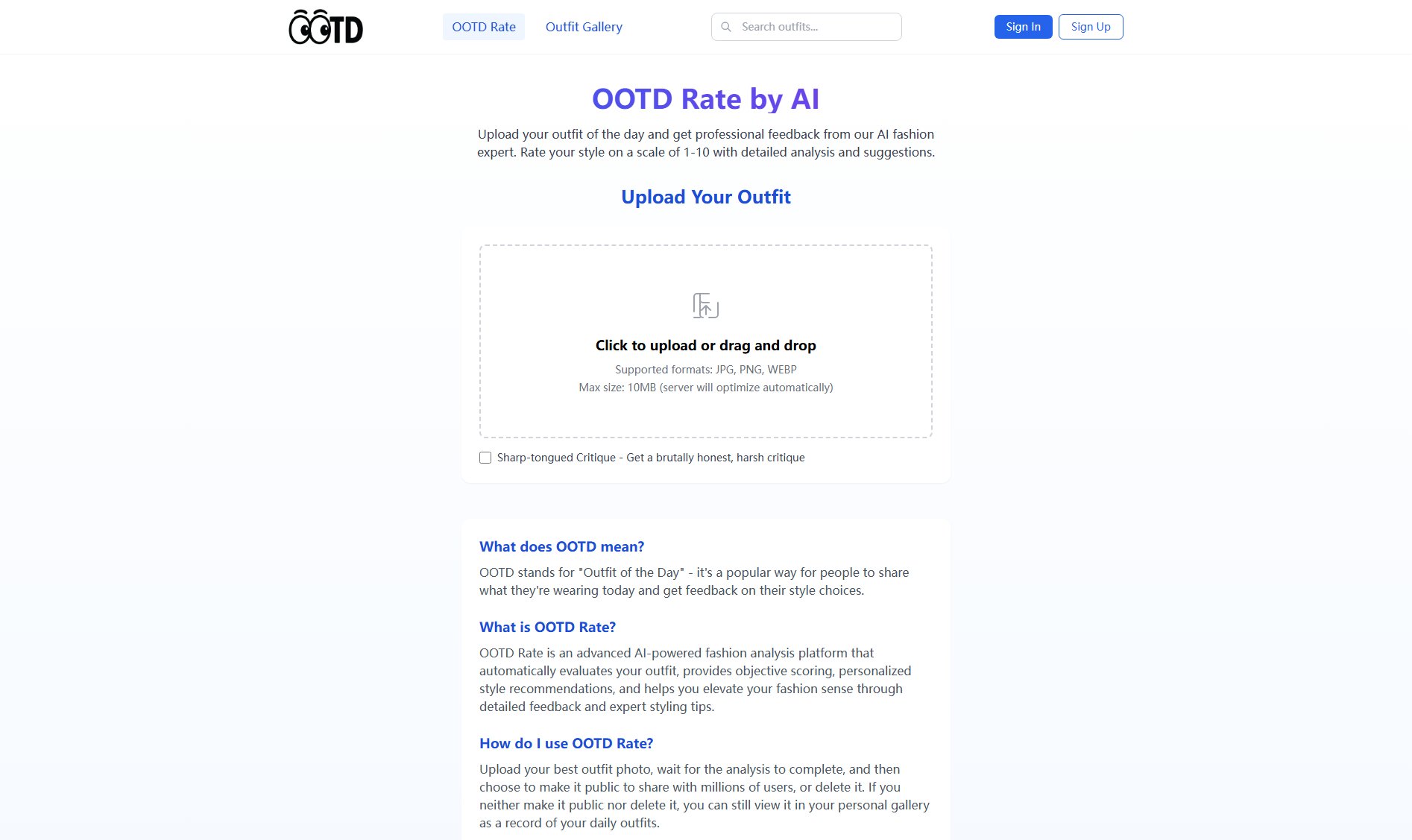 OOTD Rate OOTD Rate Interface & Screenshots
