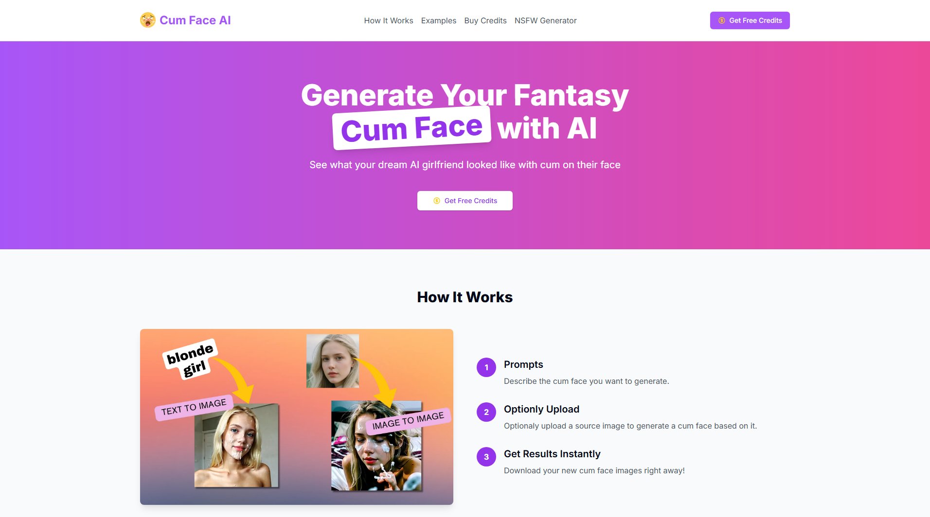 Cum Face AI Cum Face AI Interface & Screenshots