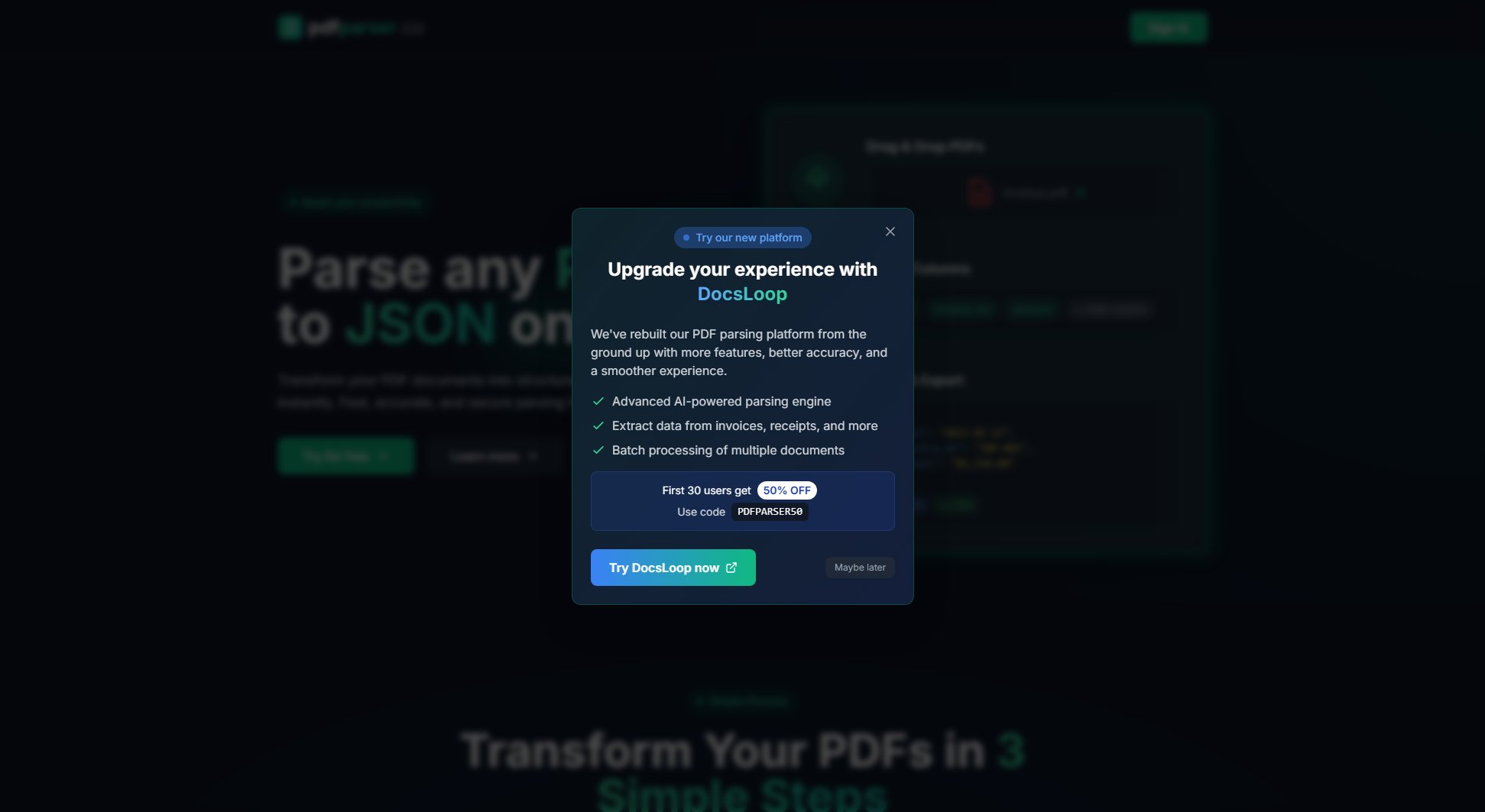 PDFParser Screenshot