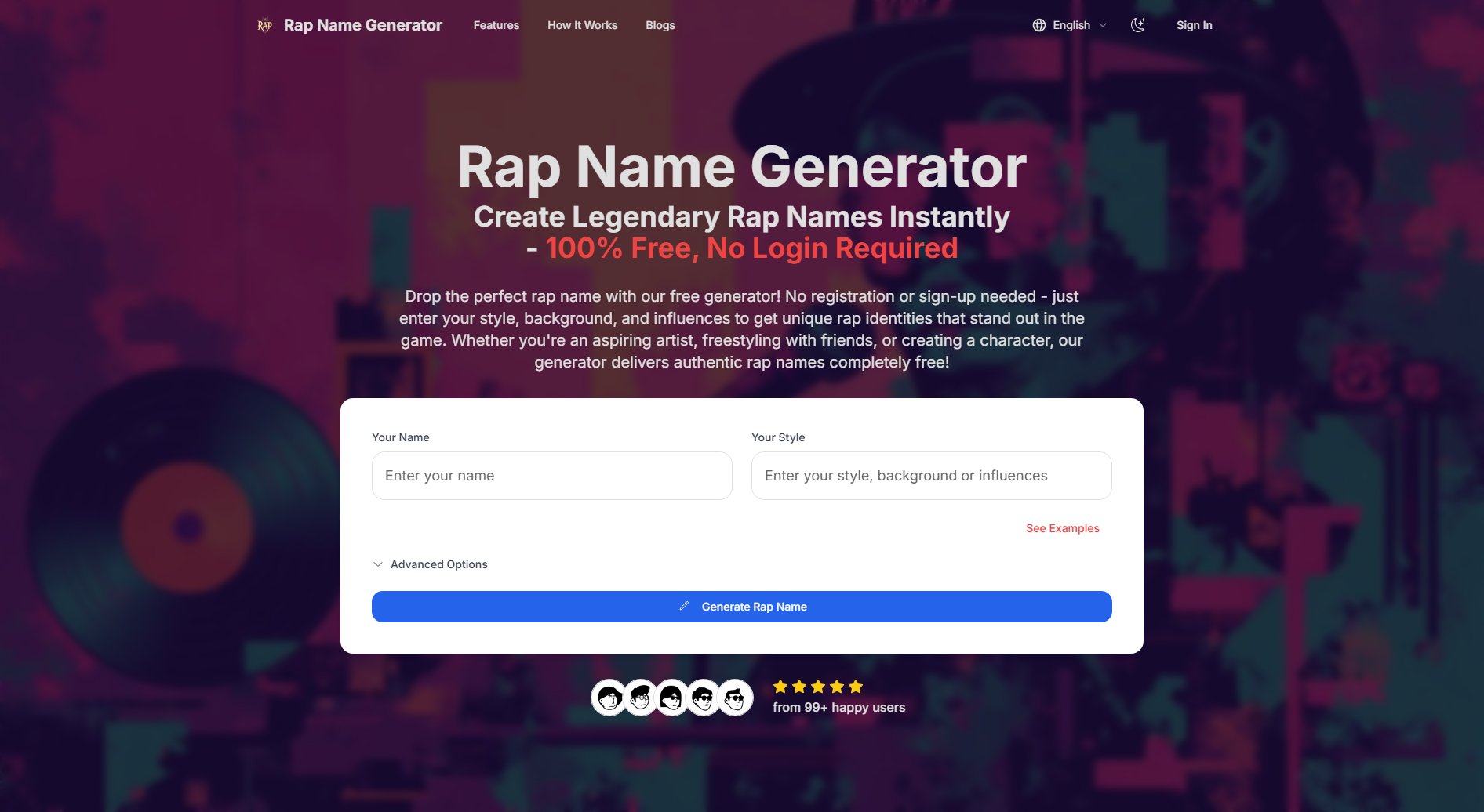 Rap Name Generator Rap Name Generator Interface & Screenshots