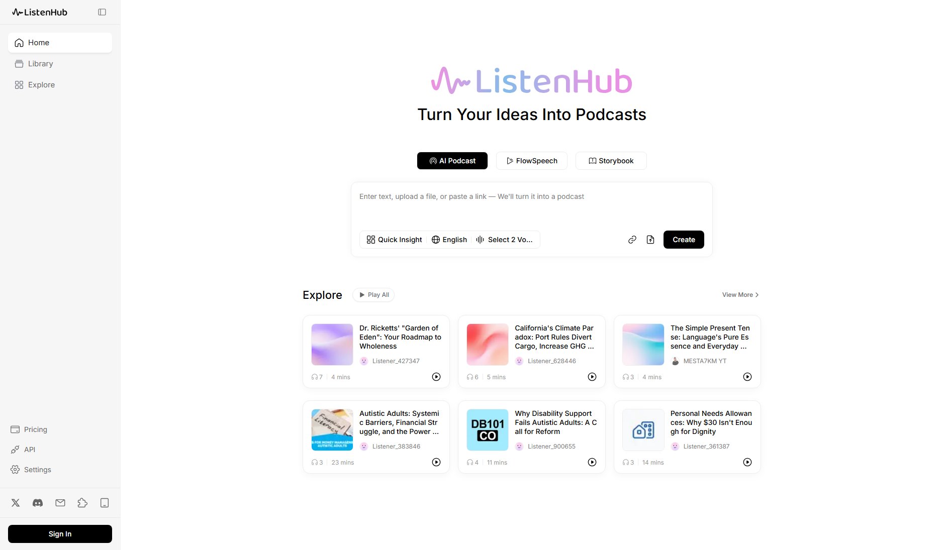 ListenHub Screenshot