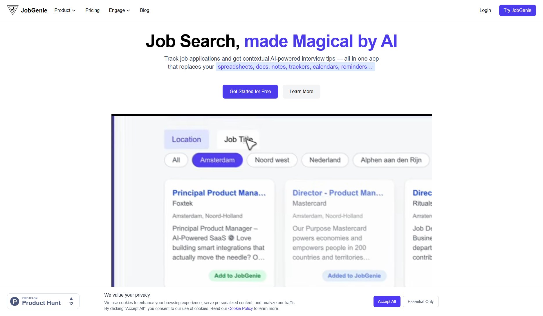 JobGenie JobGenie Interface & Screenshots JobGenie JobGenie Interface & Screenshots