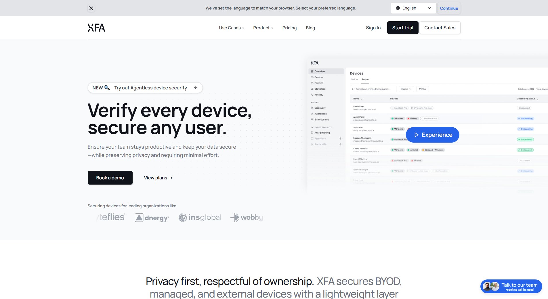 XFA XFA Interface & Screenshots
