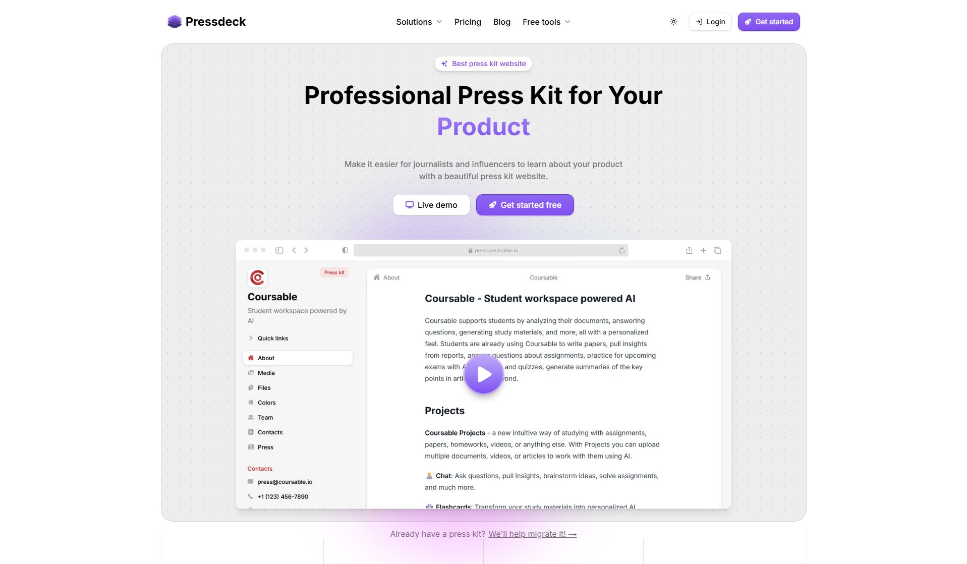 Pressdeck Pressdeck Interface & Screenshots Pressdeck Pressdeck Interface & Screenshots