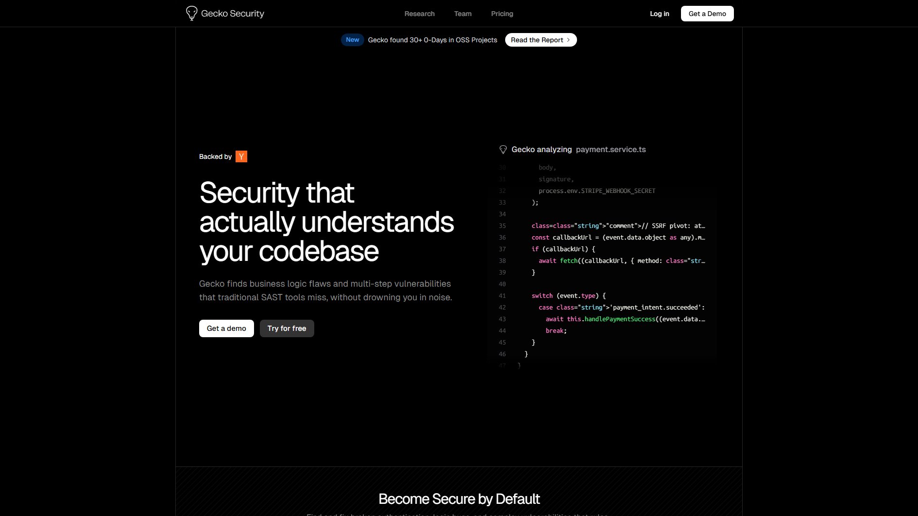 Gecko Security Screenshot