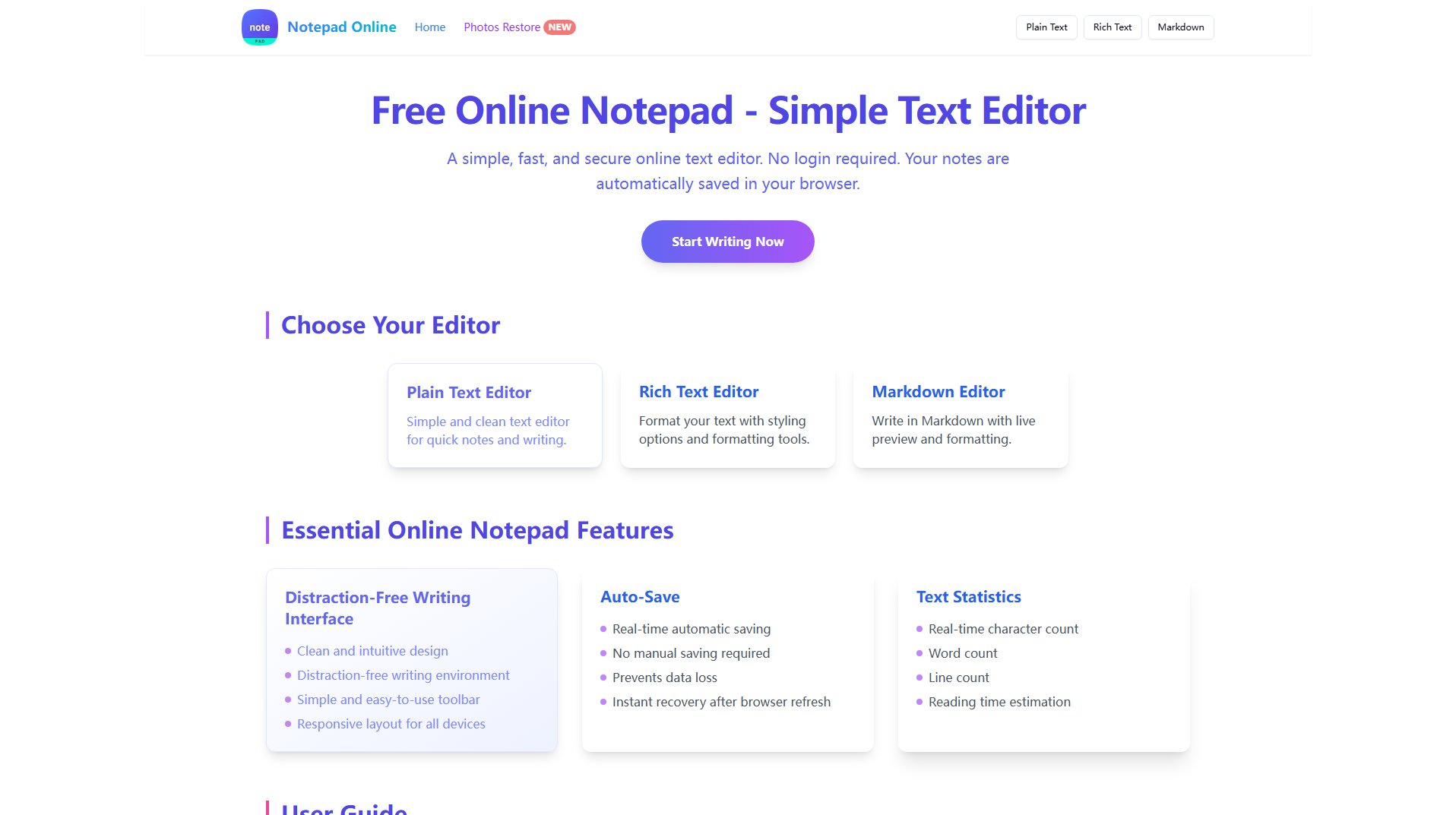 Notepad Online Notepad Online Interface & Screenshots Notepad Online Notepad Online Interface & Screenshots