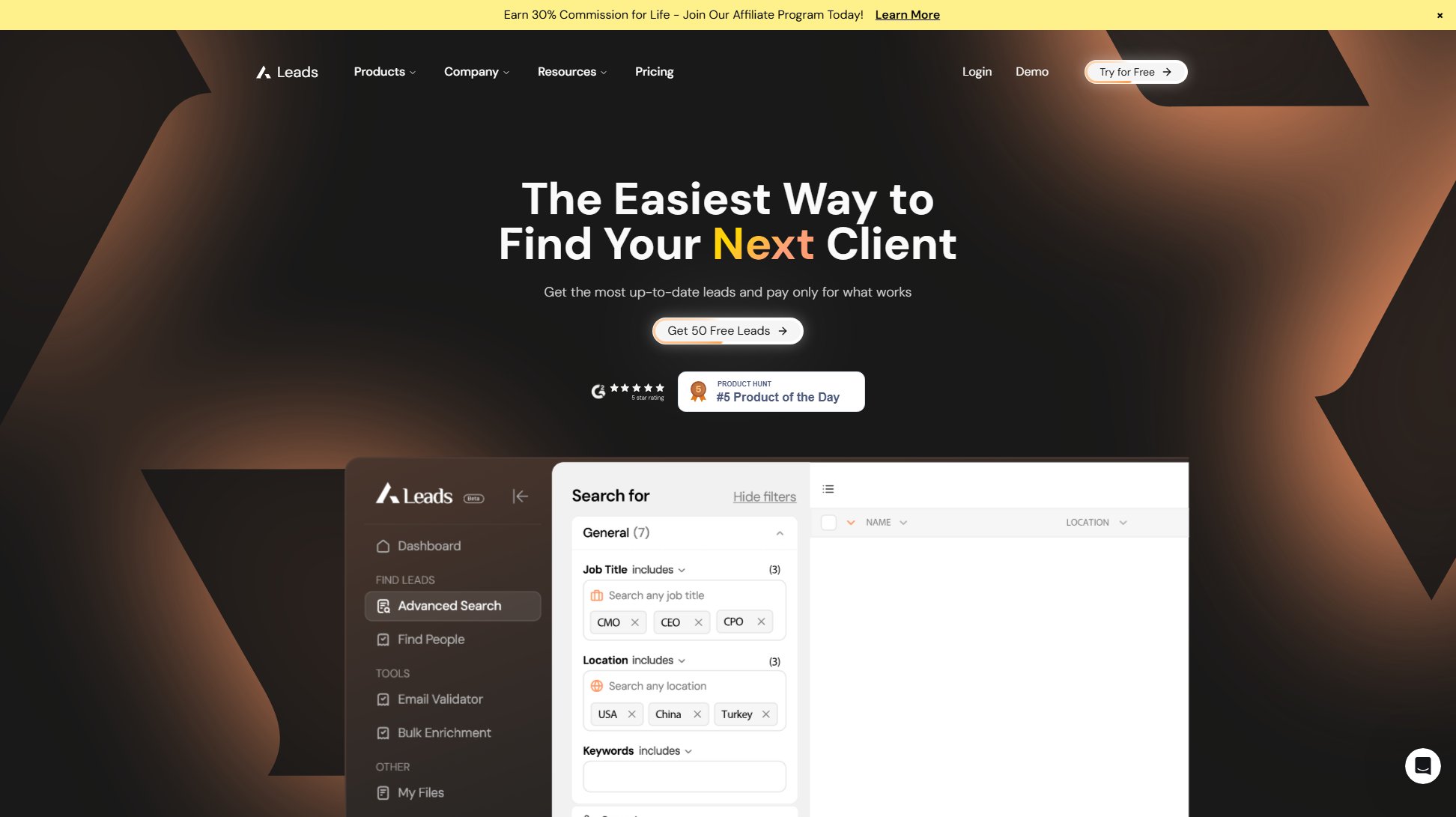 A-Leads A-Leads Interface & Screenshots