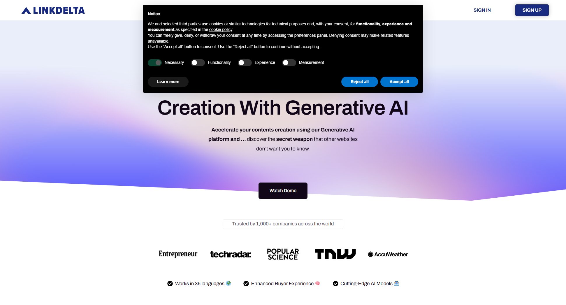 Linkdelta Linkdelta Interface & Screenshots