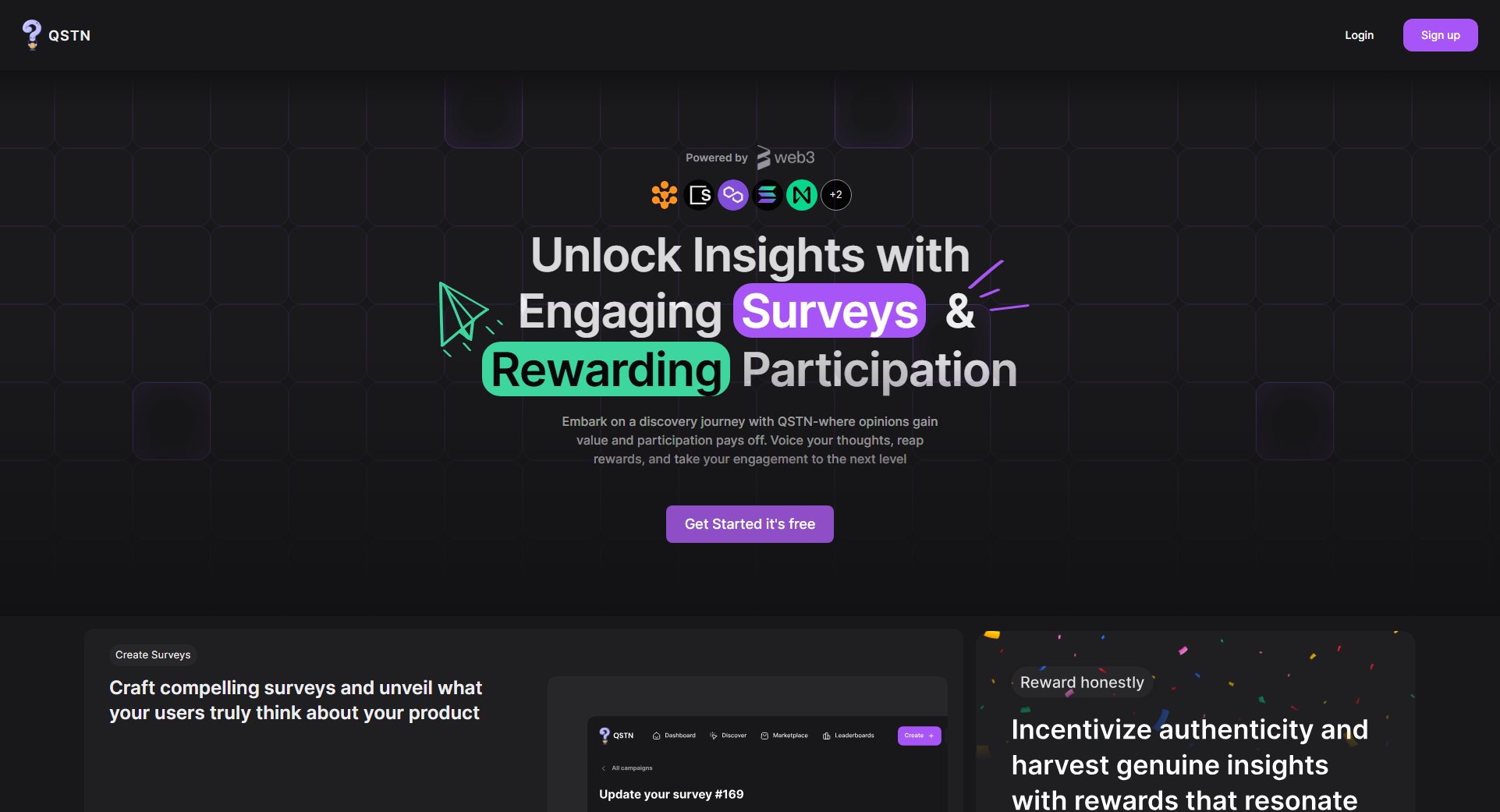 QSTN Marketplace QSTN Marketplace Interface & Screenshots