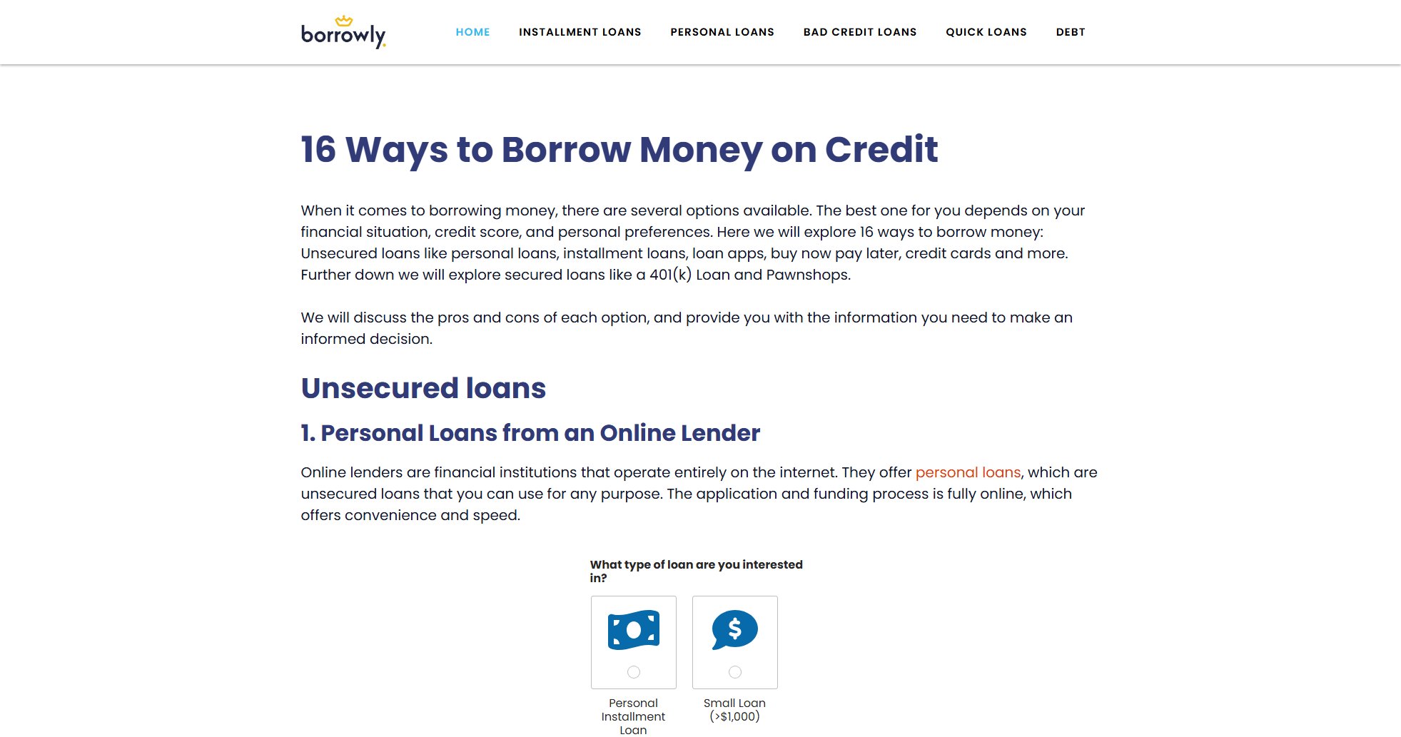Borrowly.net Borrowly.net Interface & Screenshots